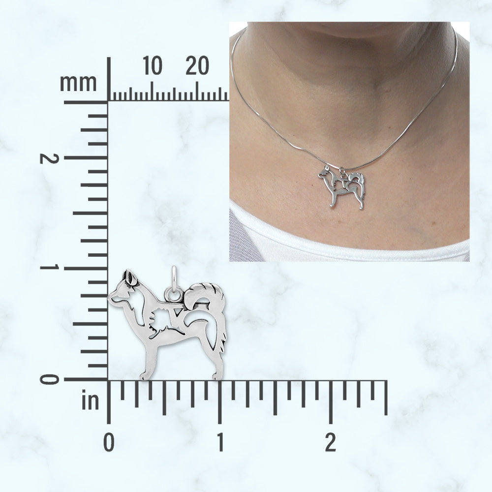 Sterling Silver Alaskan Klee Kai Necklace Jewelry