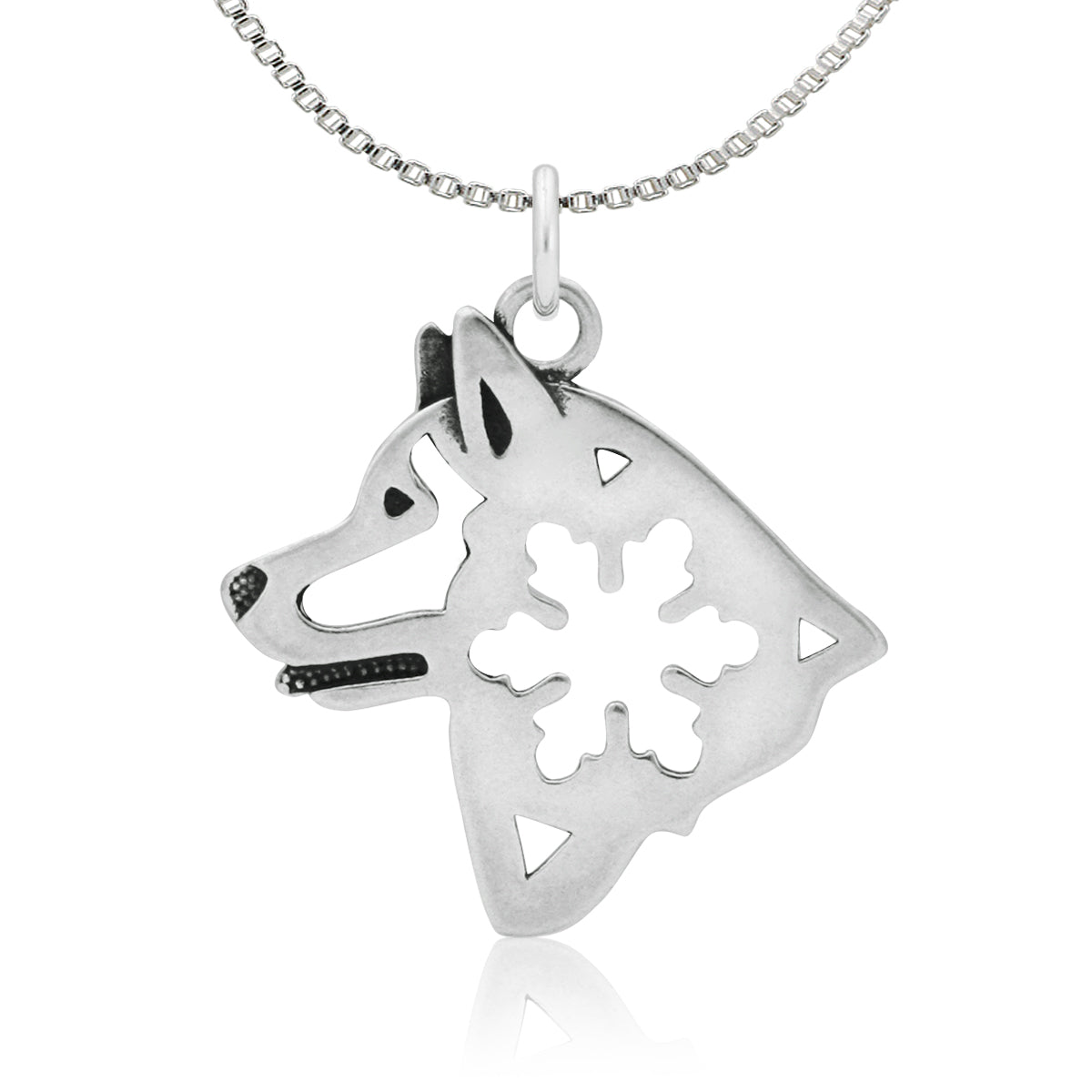 Alaskan Malamute Necklace in Sterling Silver