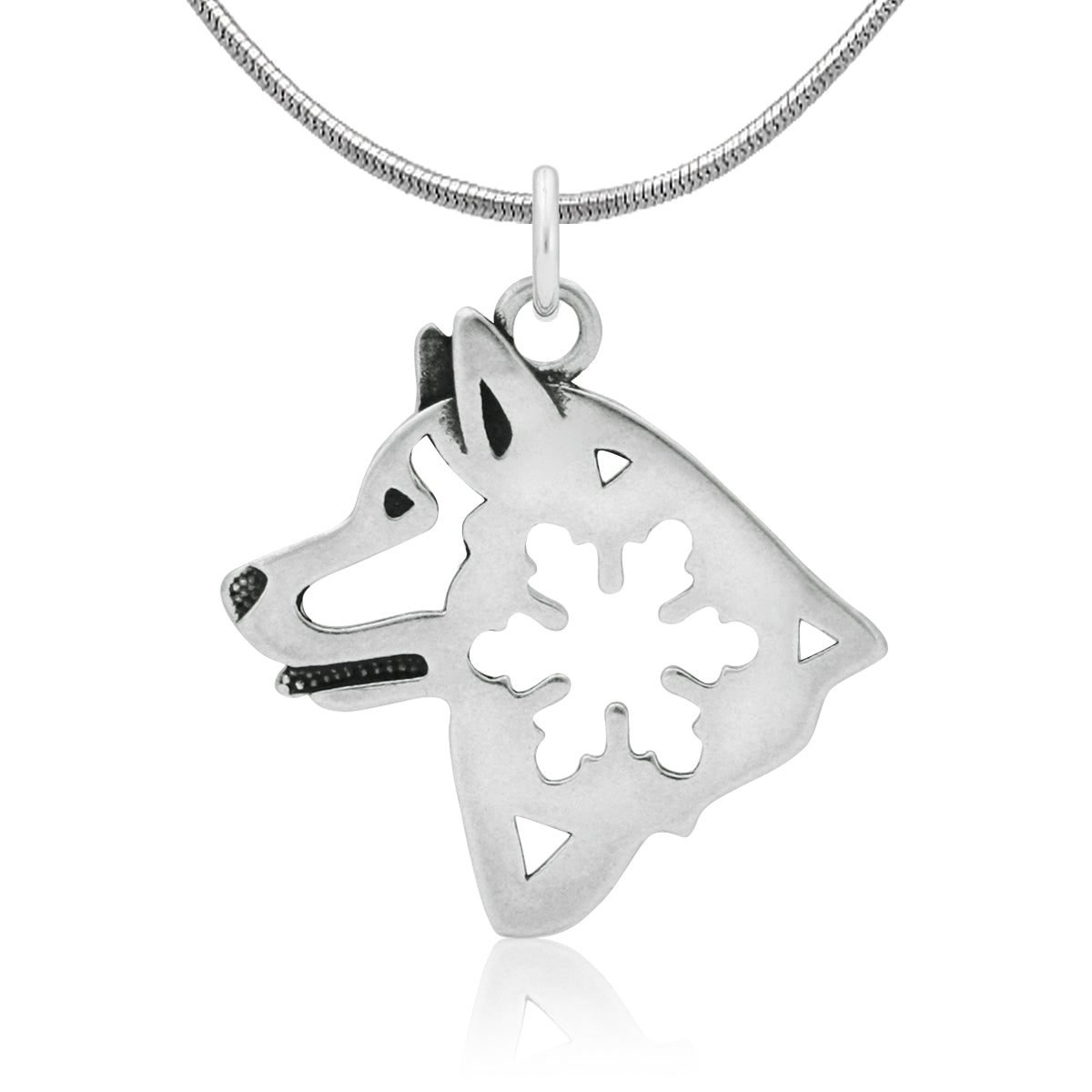 Alaskan Malamute Necklace in Sterling Silver