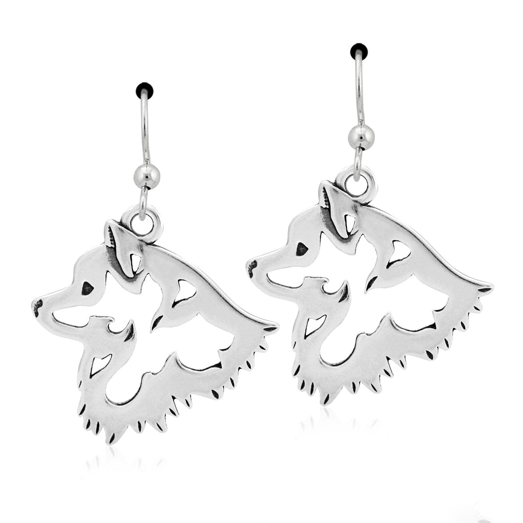 American Eskimo Dog Earrings in Sterling Silver