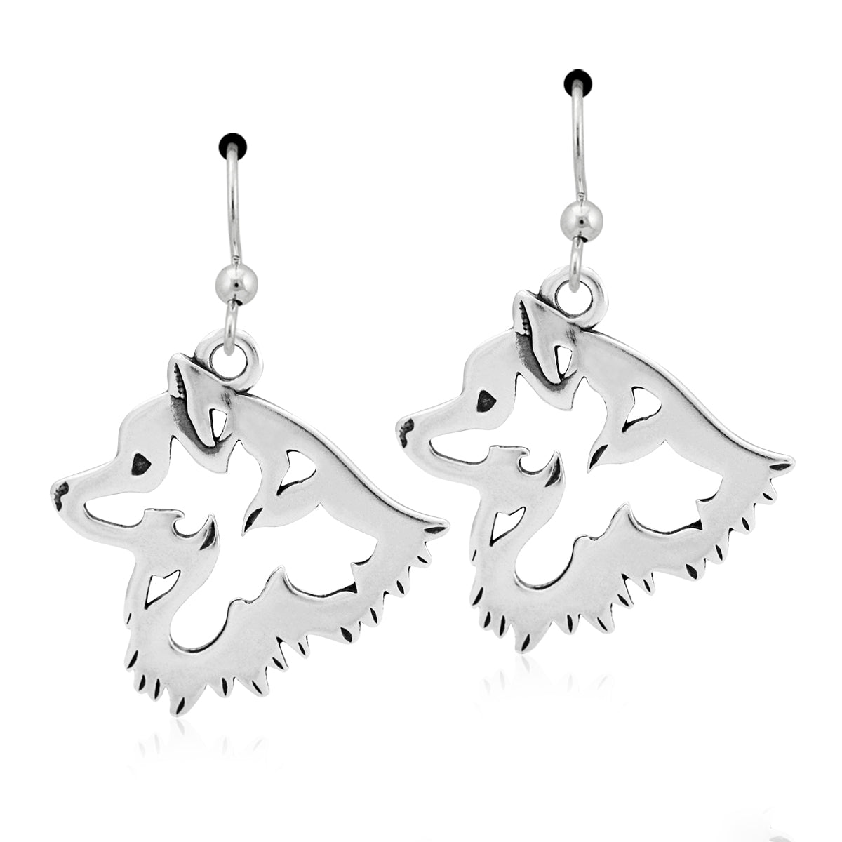 American Eskimo Dog Earrings in Sterling Silver