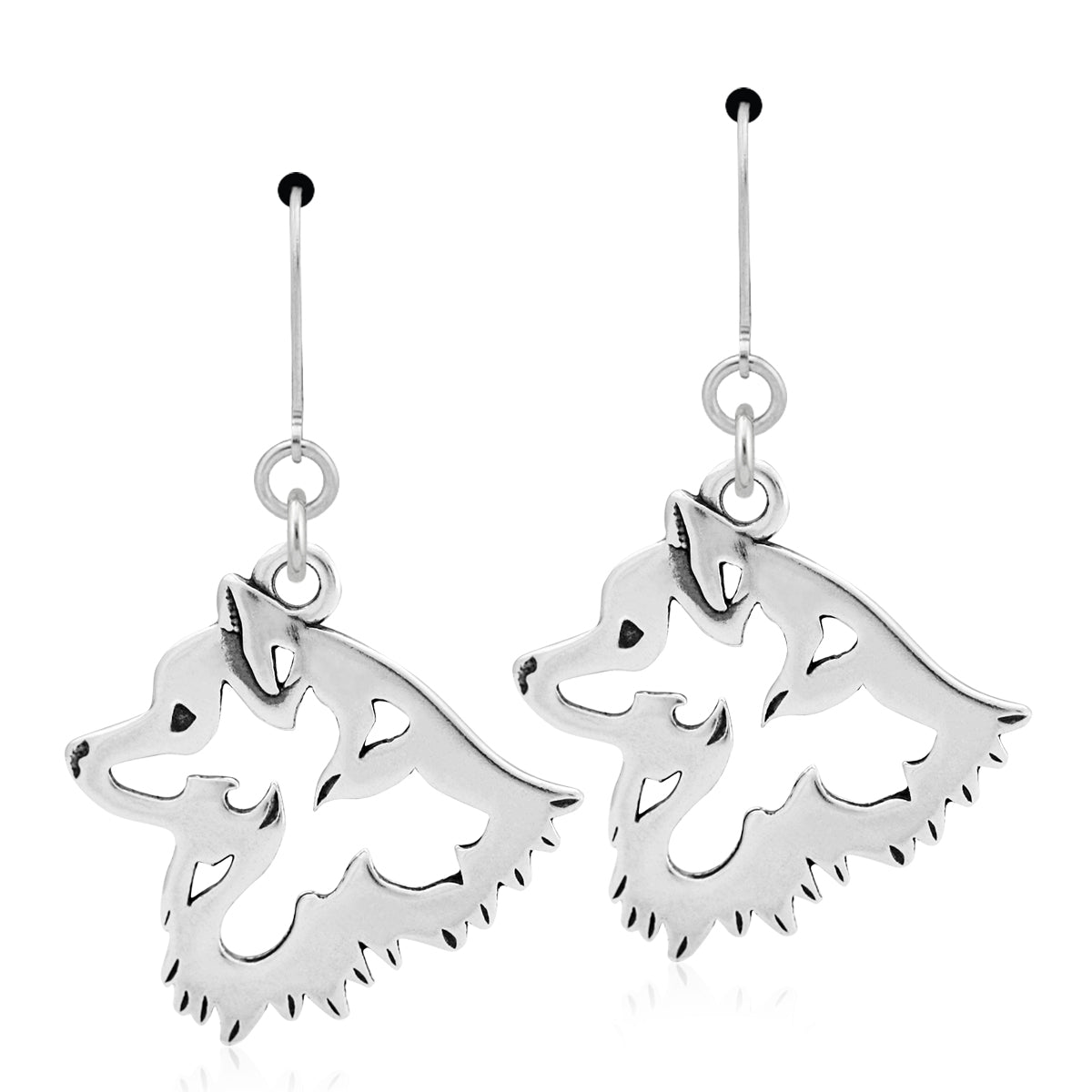 American Eskimo Dog Earrings in Sterling Silver