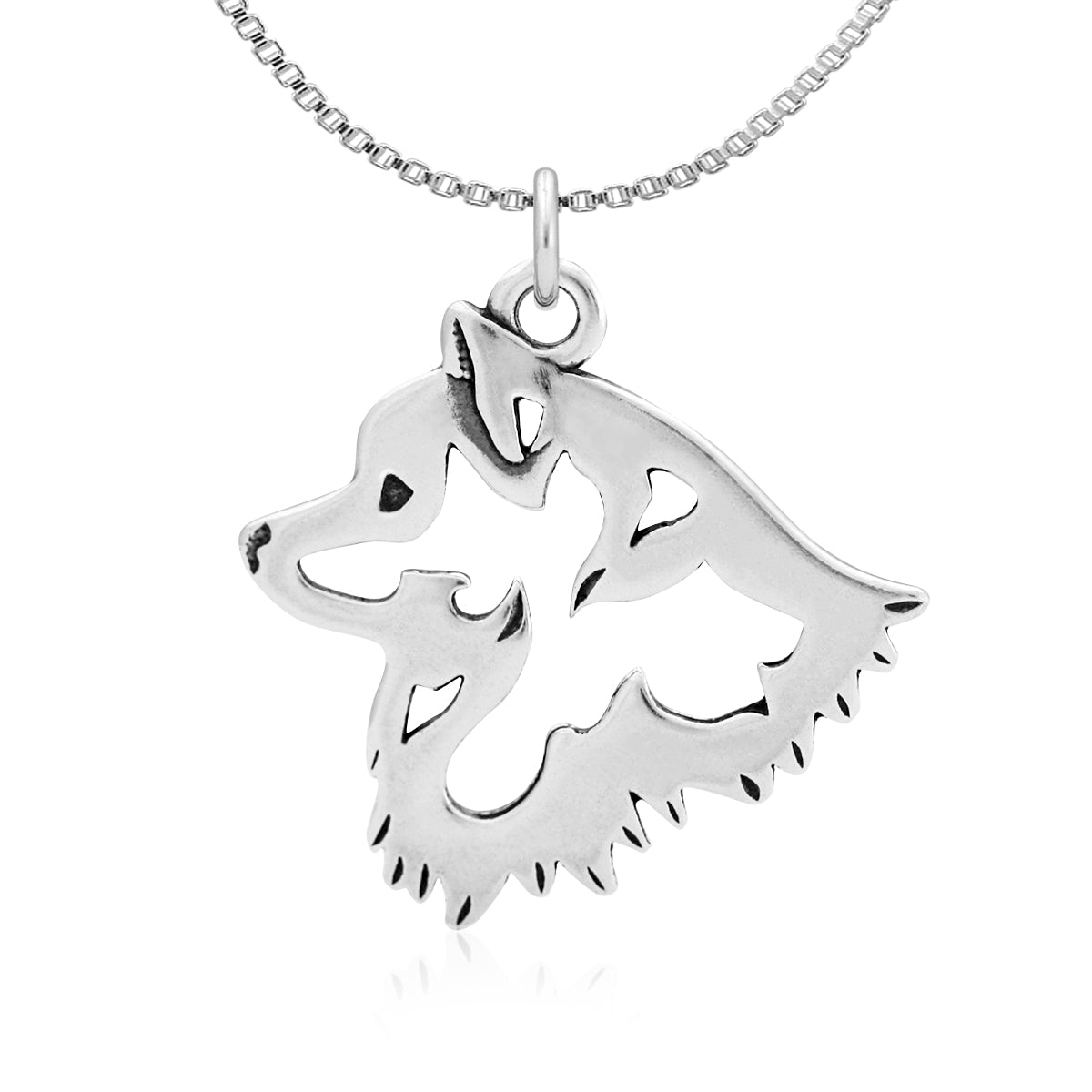 American Eskimo Dog Necklace in Sterling Silver