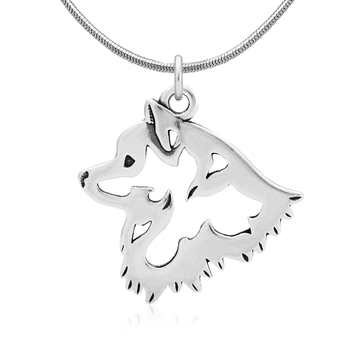 American Eskimo Dog Necklace in Sterling Silver