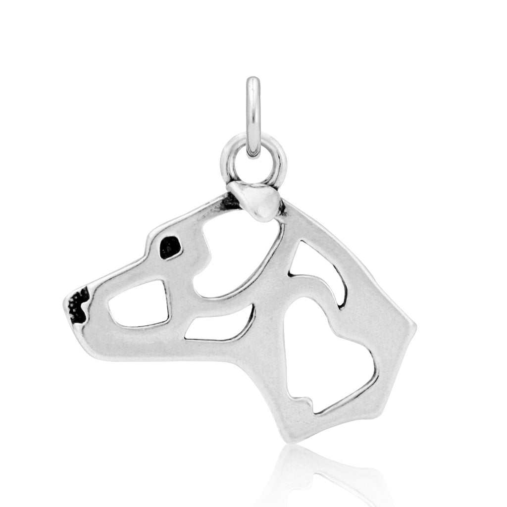 American Staffordshire Terrier Necklace in Sterling Silver, Natural Ears