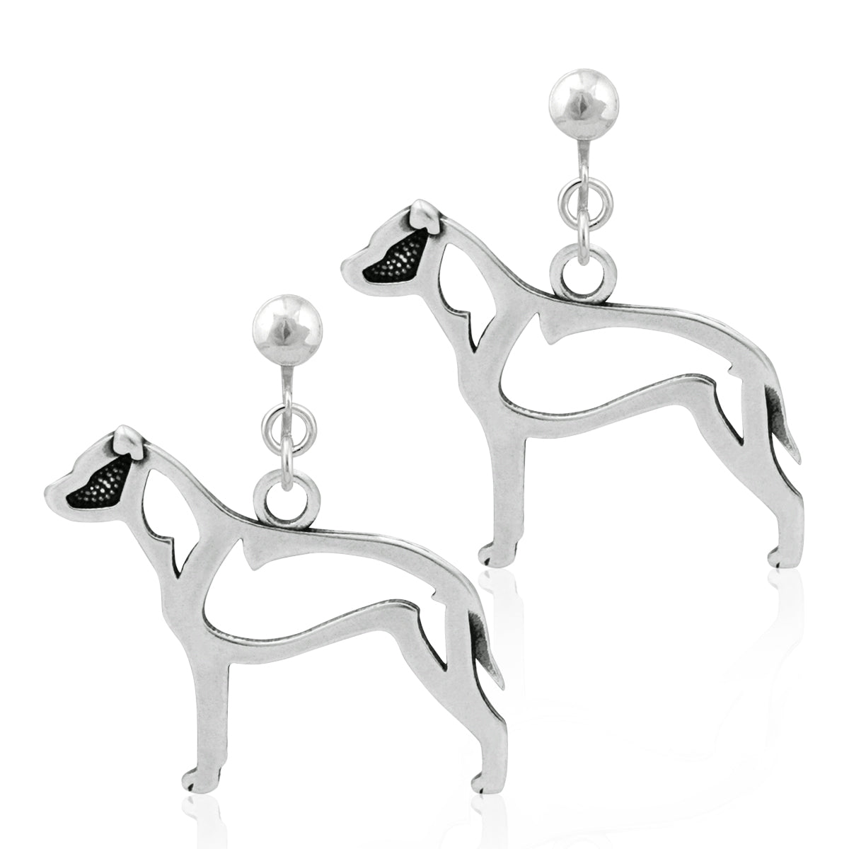 Sterling Silver American Staffordshire Terrier Earrings