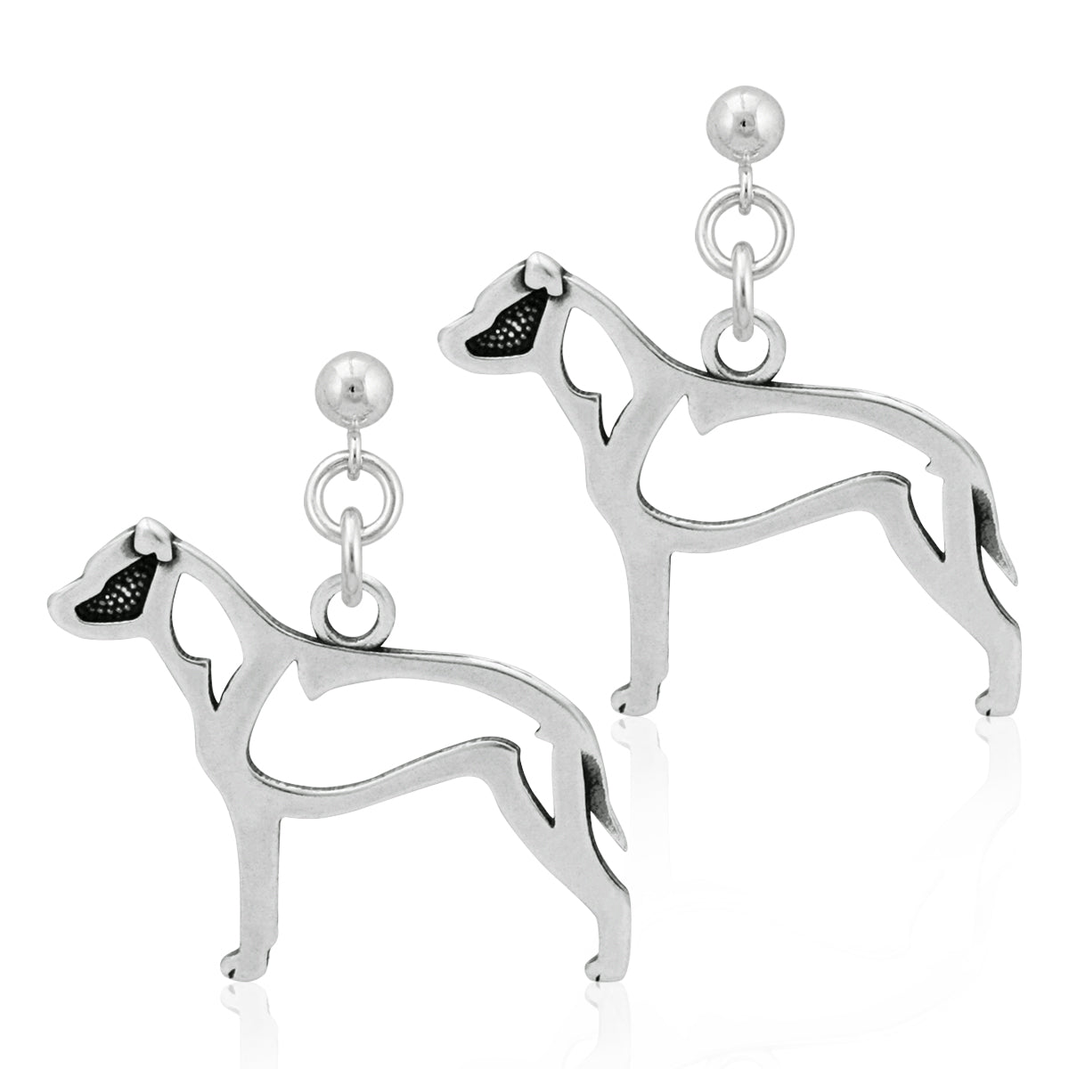 Sterling Silver American Staffordshire Terrier Earrings