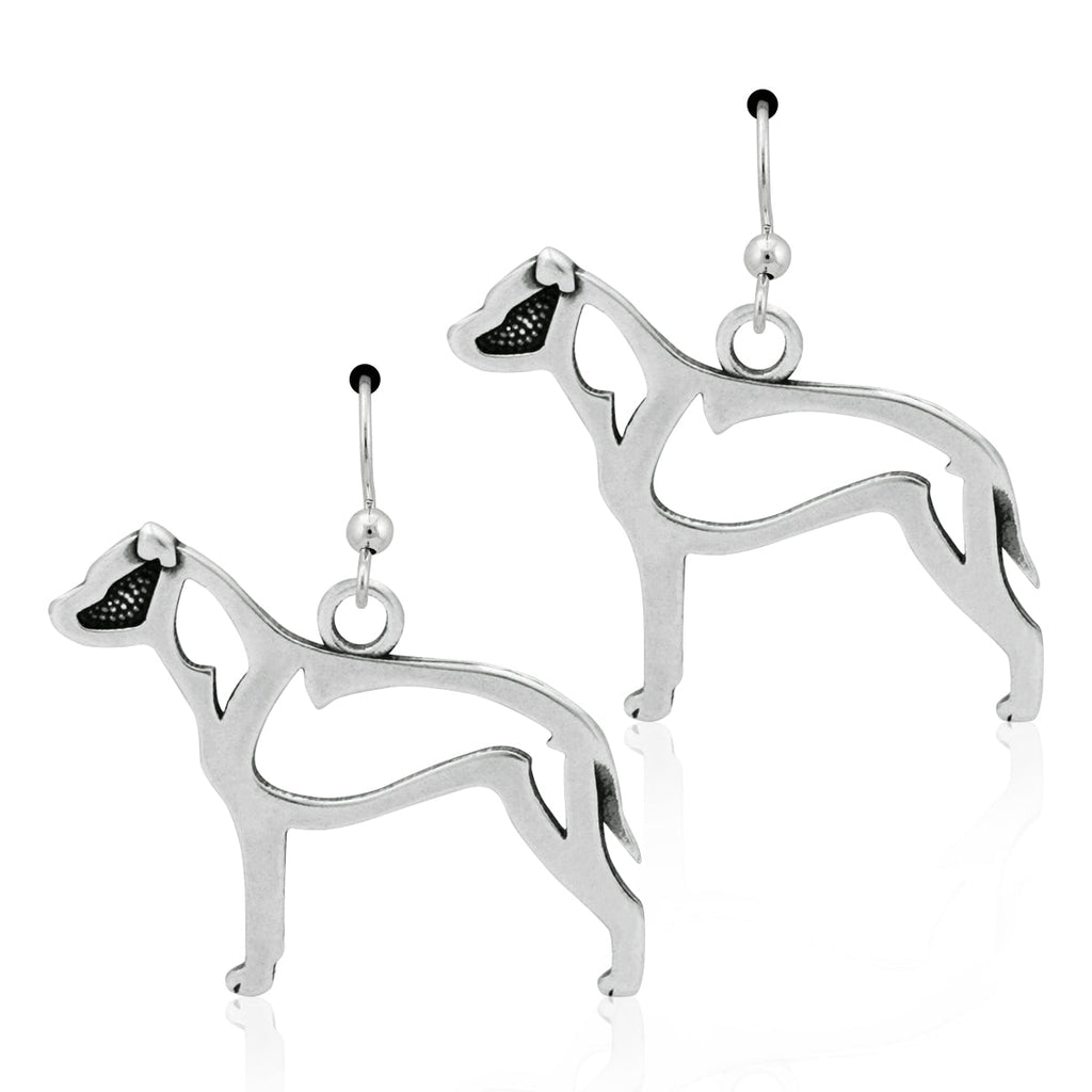 Sterling Silver American Staffordshire Terrier Earrings