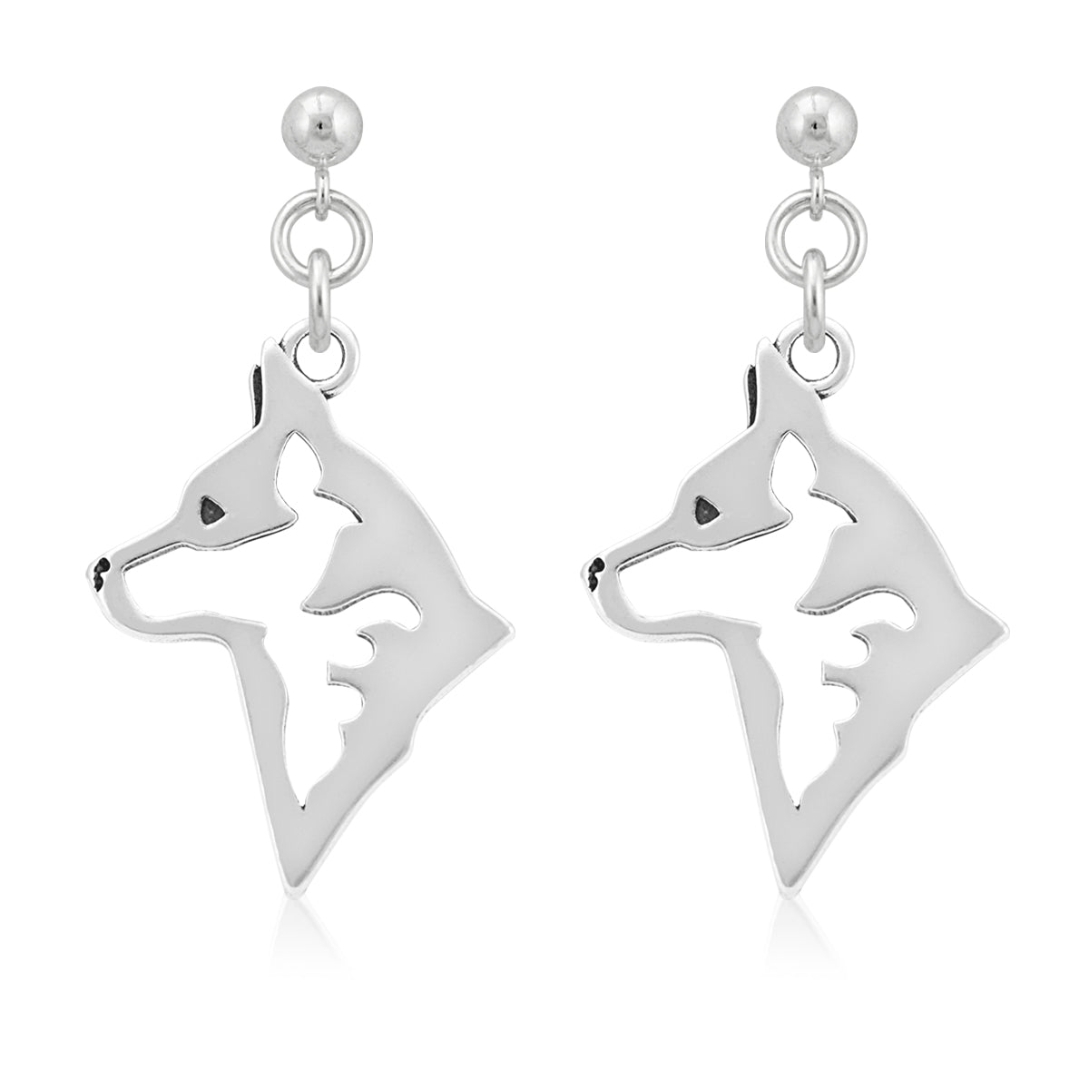 Australian Cattle Dog Earrings in Sterling Silver