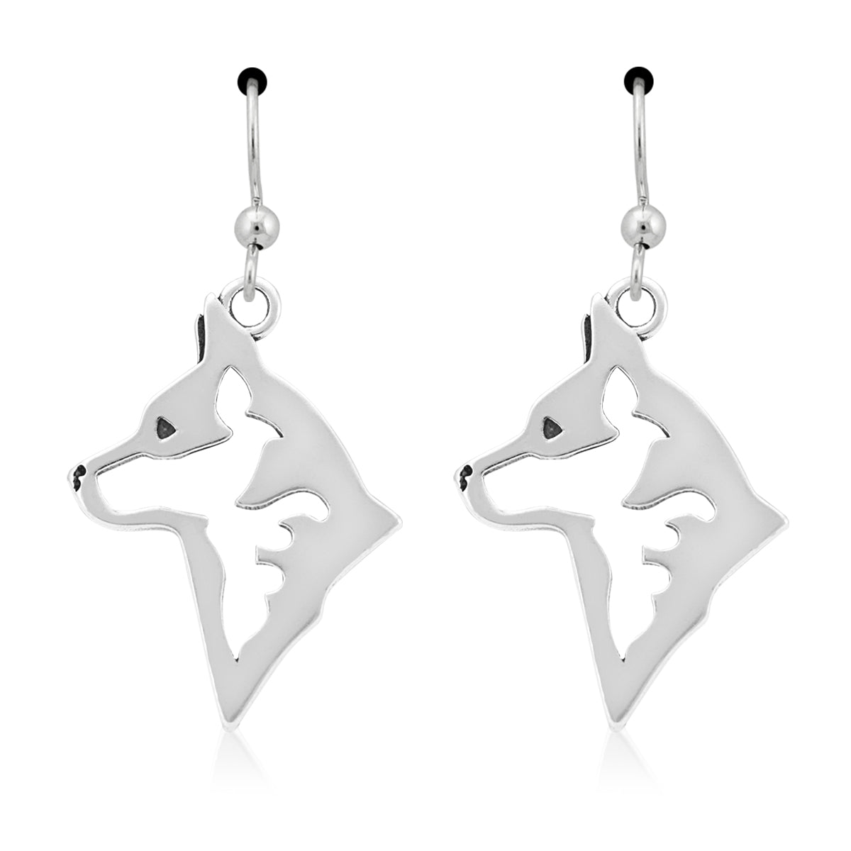 Australian Cattle Dog Earrings in Sterling Silver