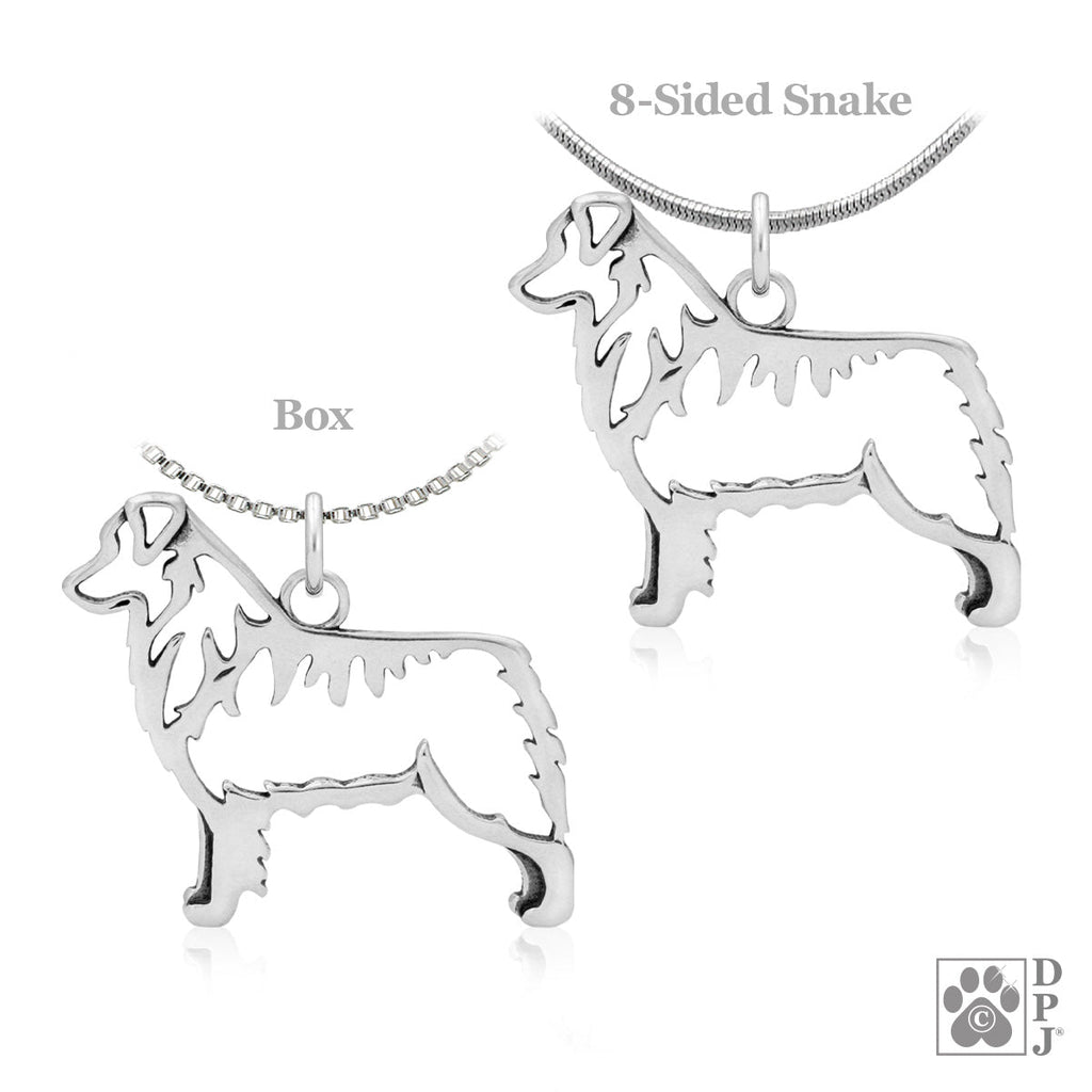 Sterling Silver Australian Shepherd Necklace Jewelry