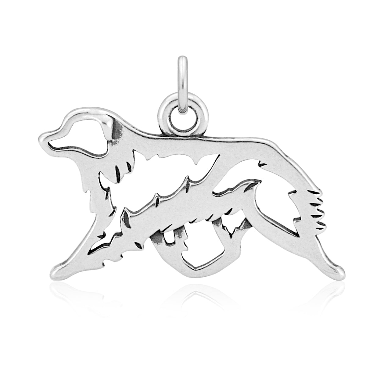 Sterling Silver Australian Shepherd Necklace Pendant