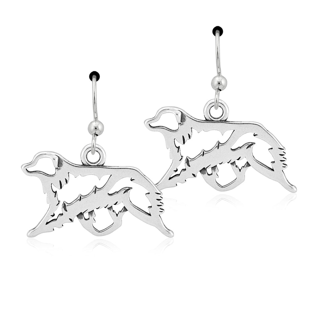 Sterling Silver Australian Shepherd Dangle Earrings