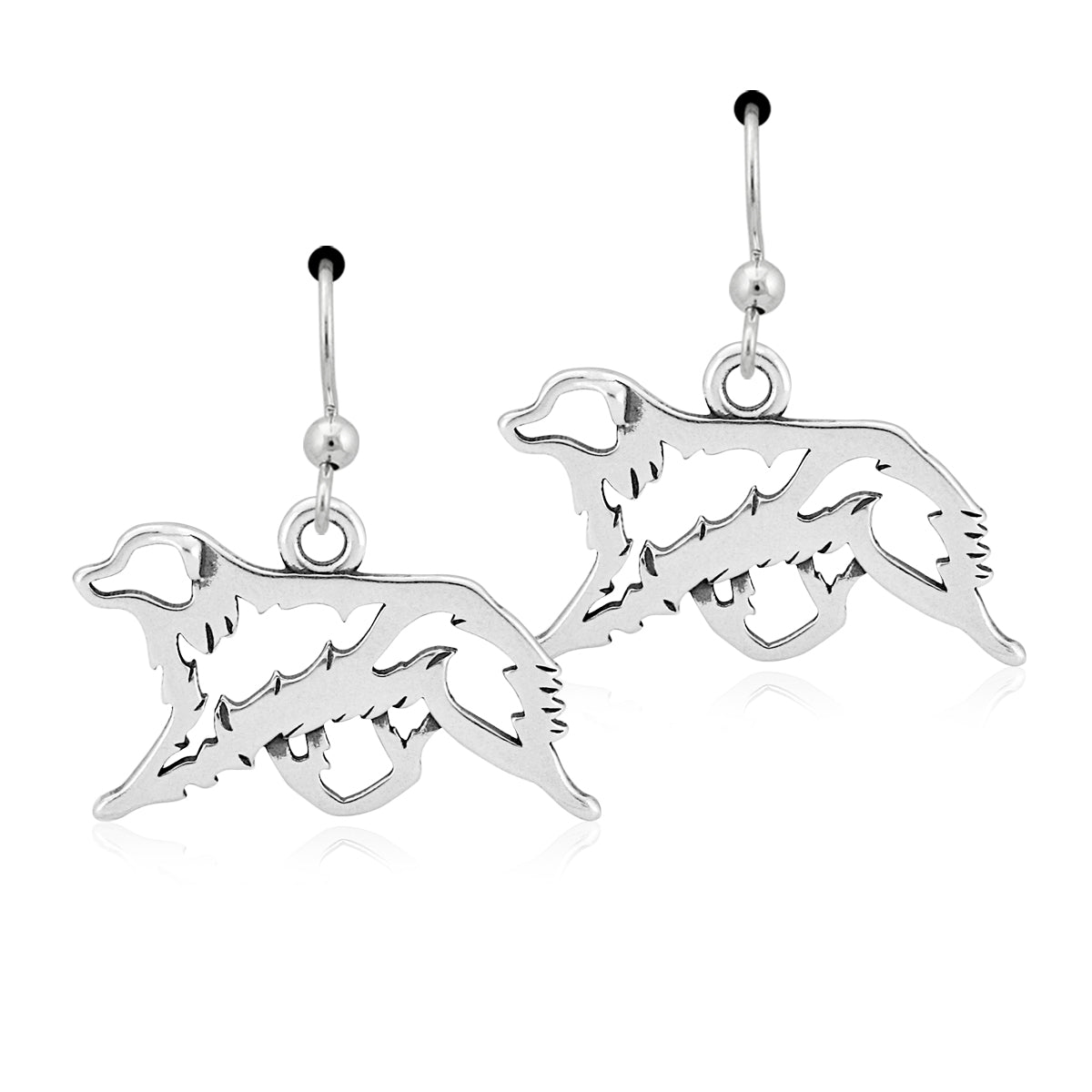 Sterling Silver Australian Shepherd Dangle Earrings