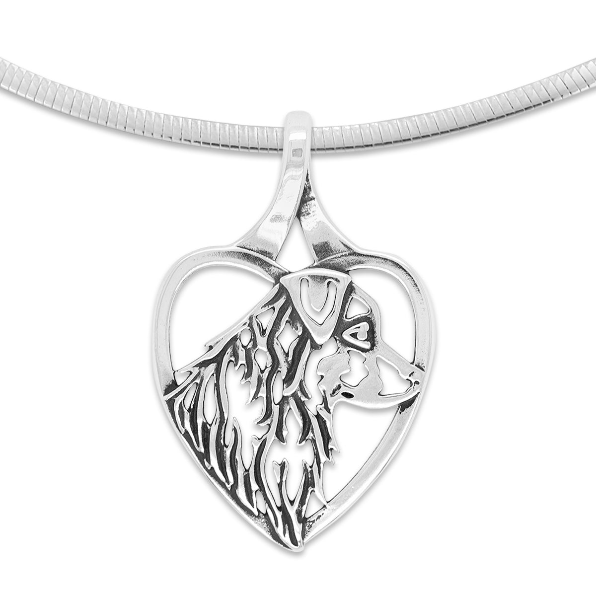 Australian Shepherd Heart Necklace