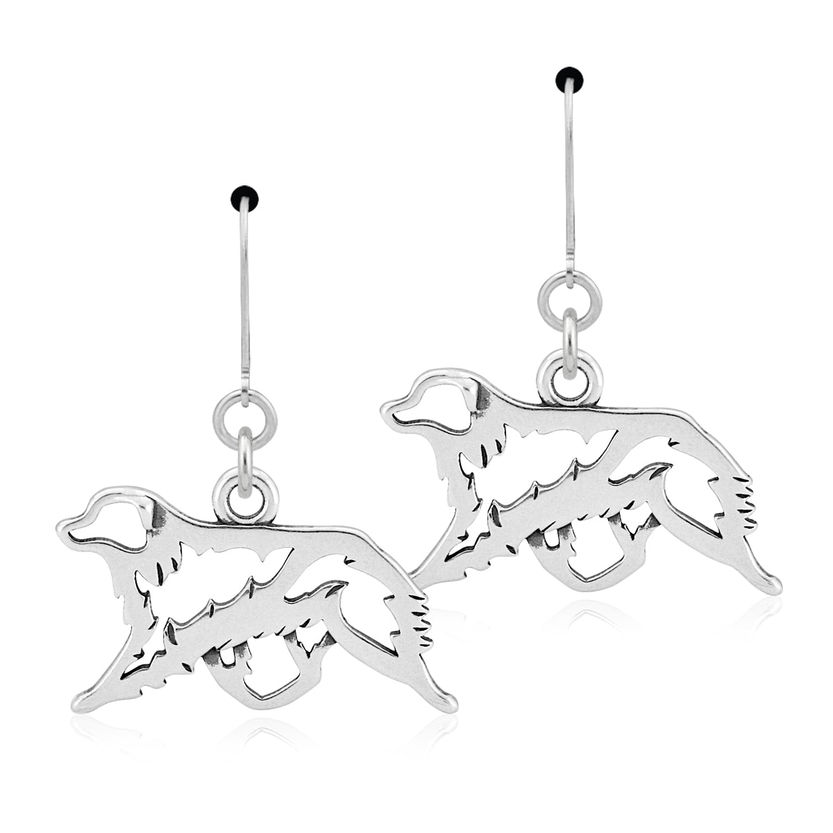 Sterling Silver Australian Shepherd Dangle Earrings