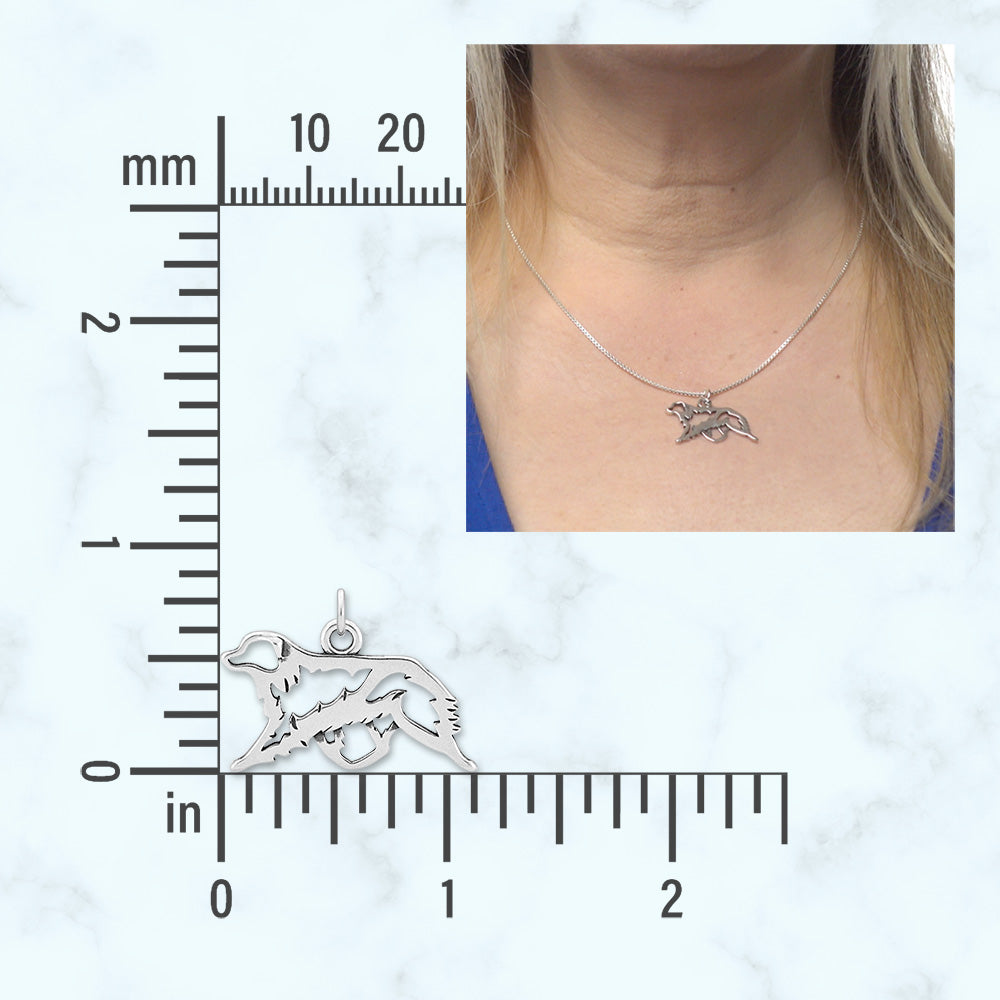 Sterling Silver Australian Shepherd Necklace Pendant