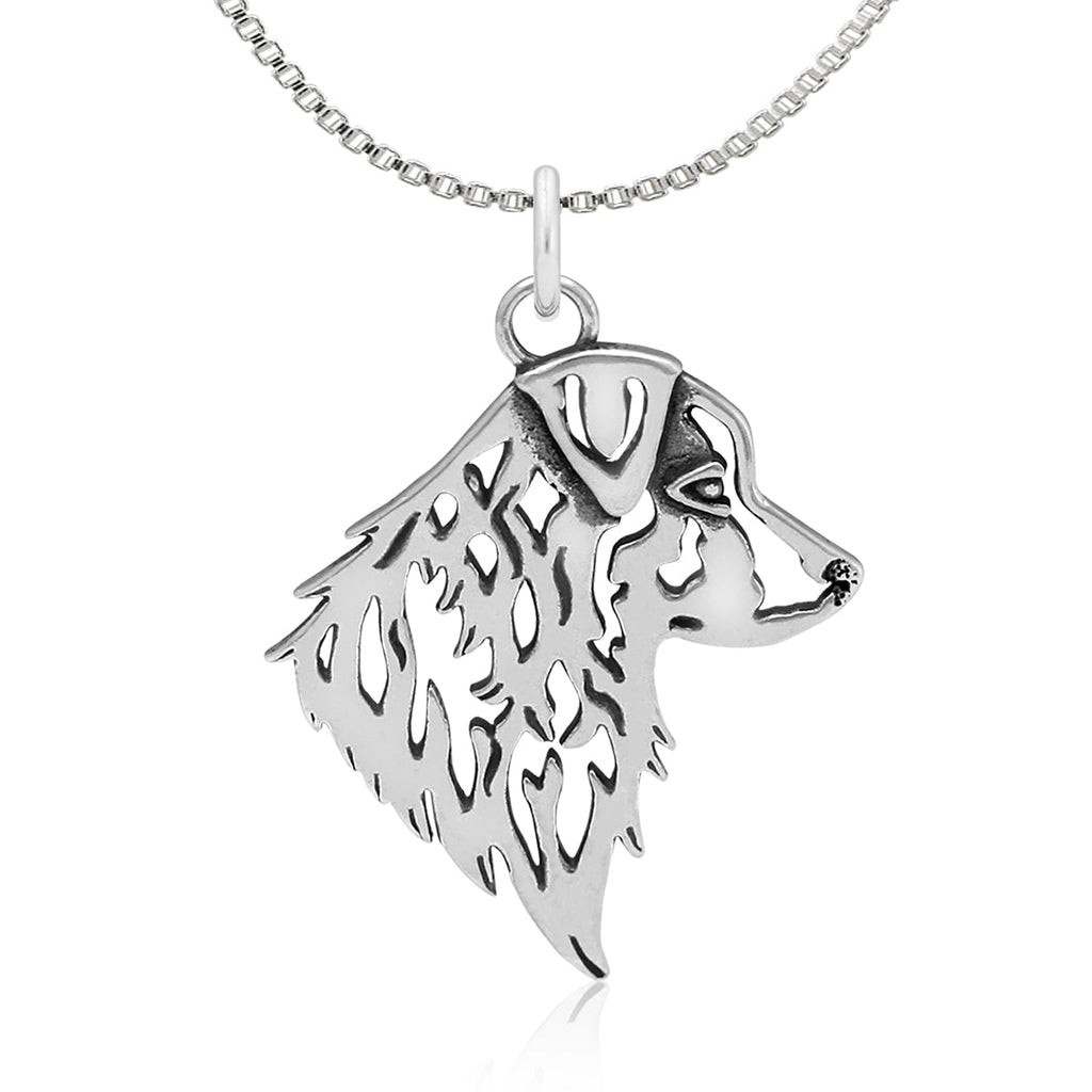 Australian Shepherd Necklace in Sterling Silver