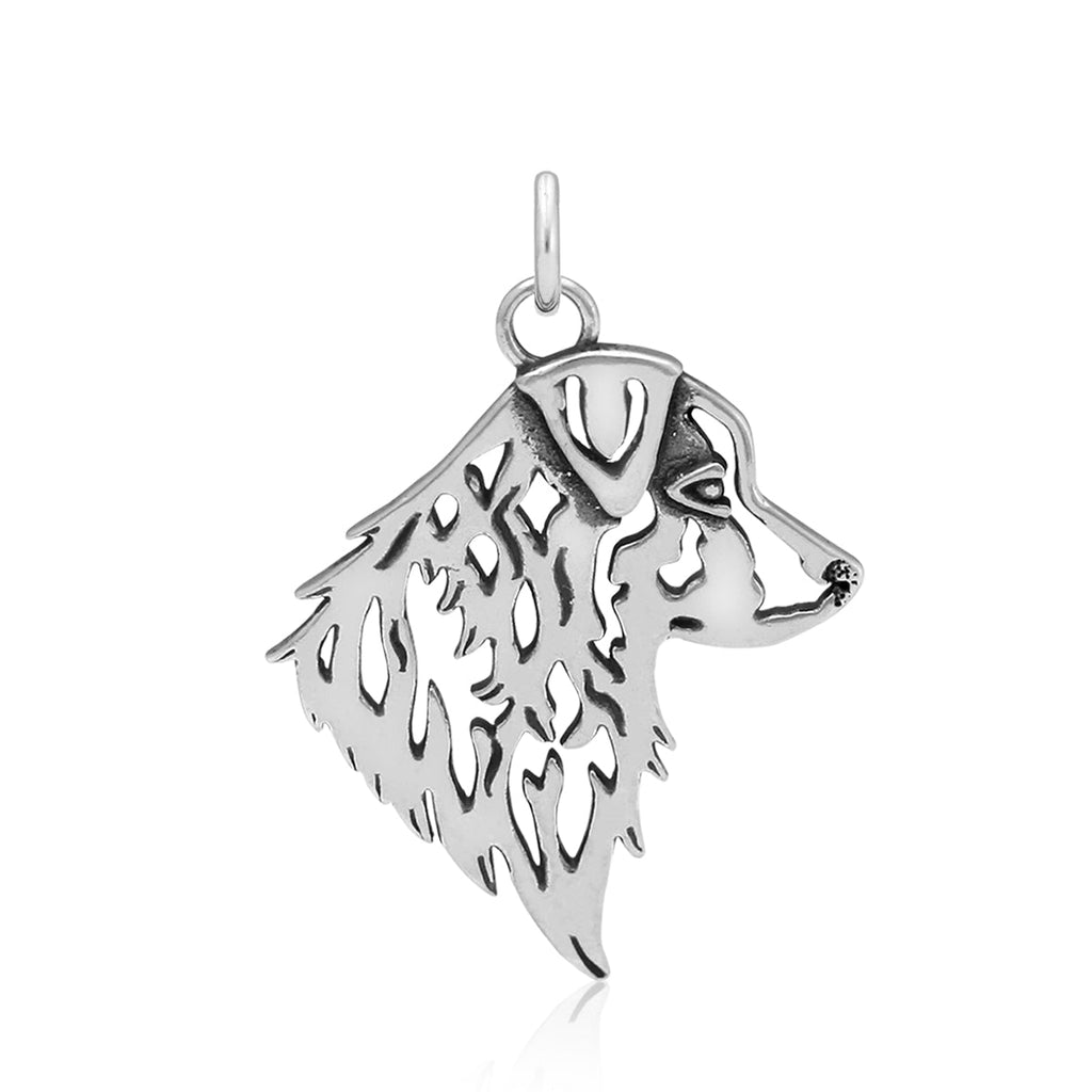 Australian Shepherd Necklace in Sterling Silver