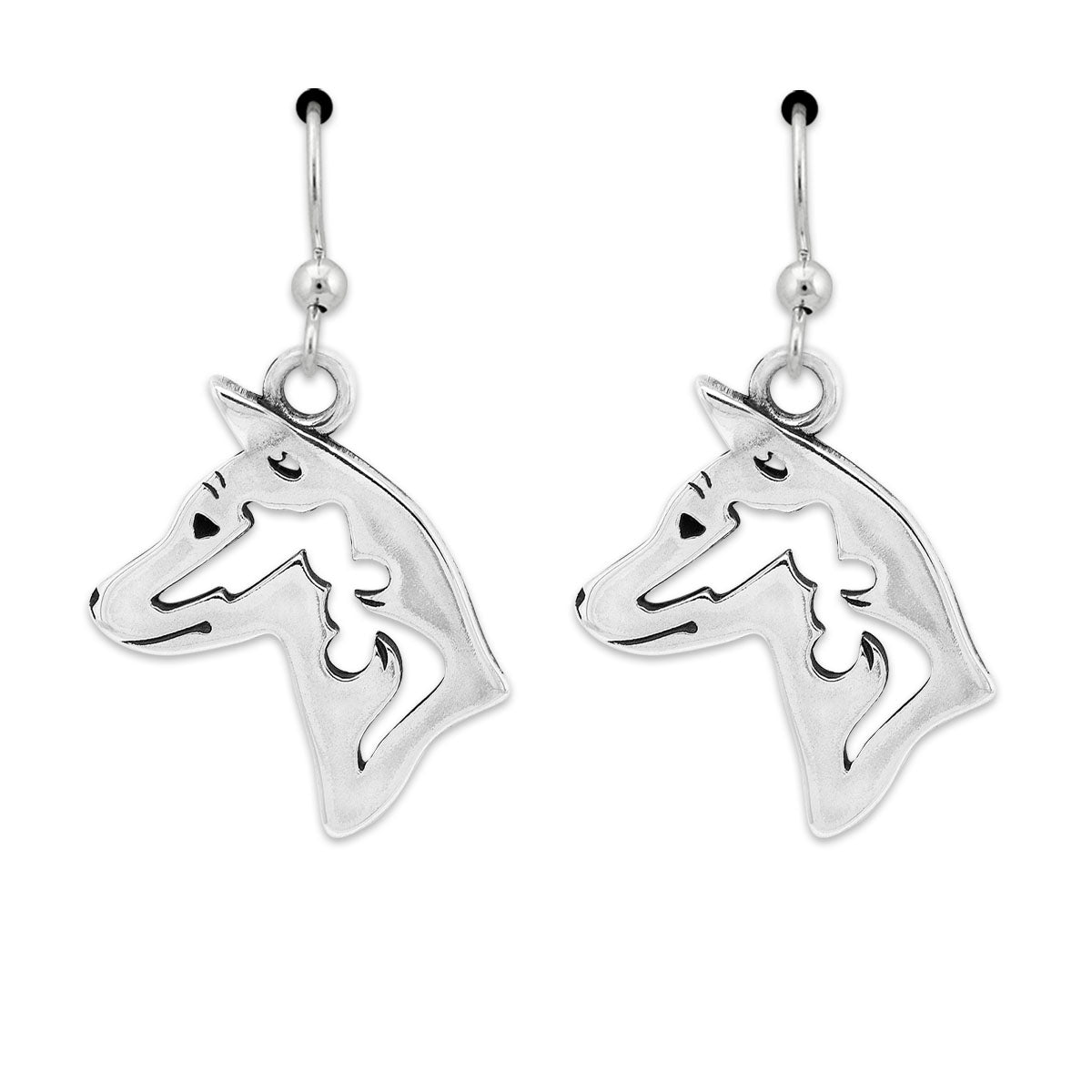 Basenji Earrings in Sterling Silver