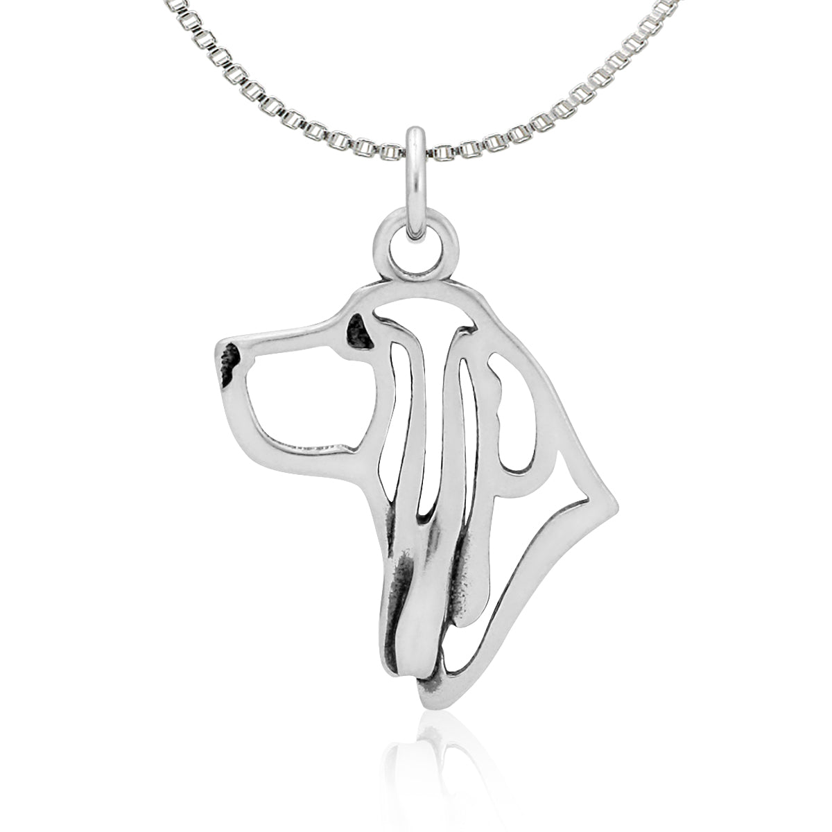 Basset Hound Necklace in Sterling Silver