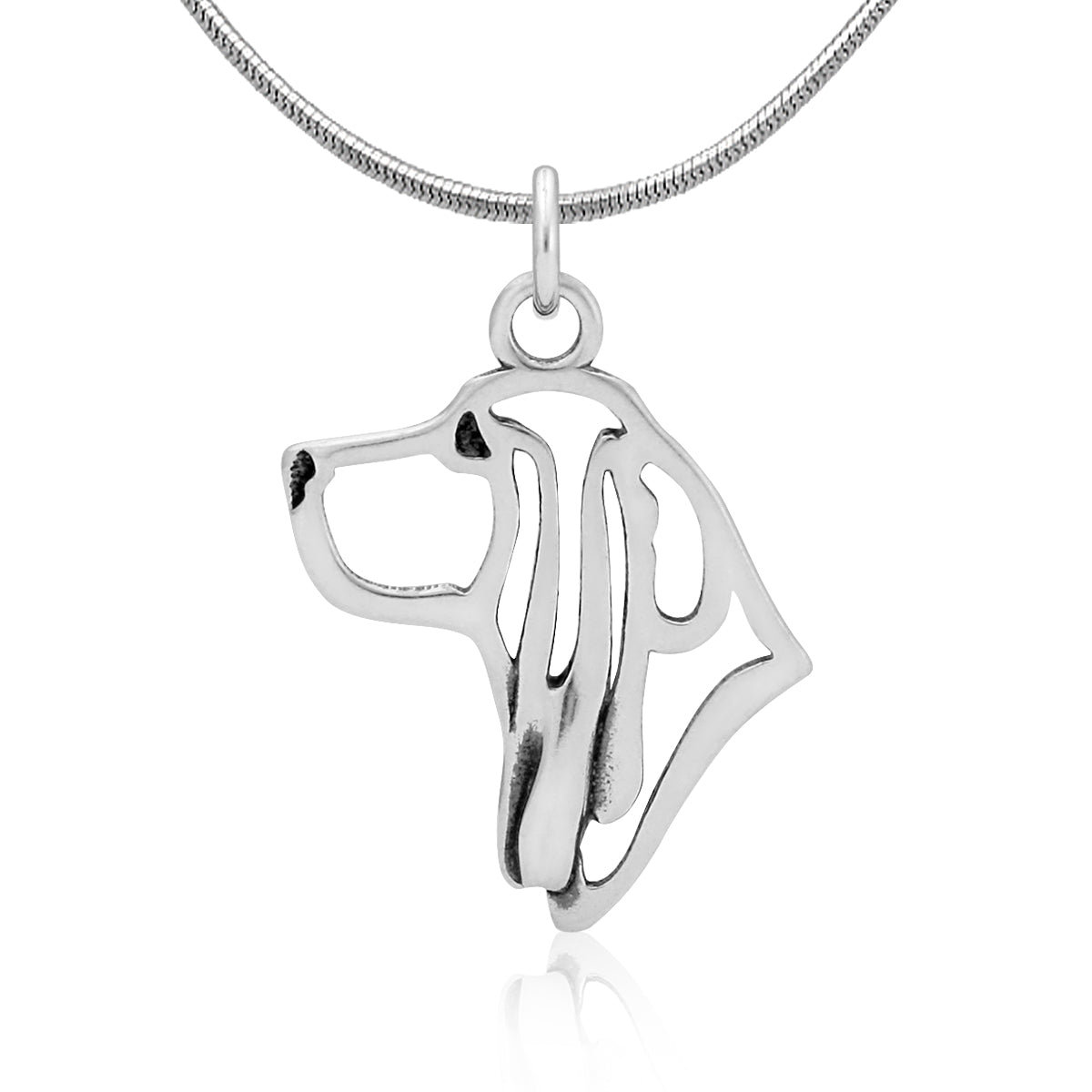 Basset Hound Necklace in Sterling Silver
