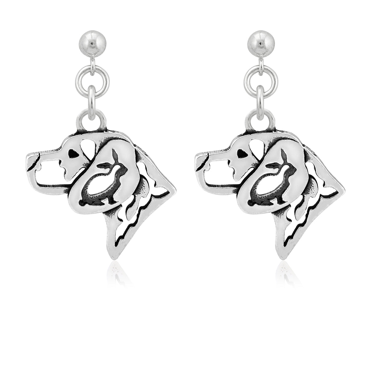 Beagle Earrings in Sterling Silver