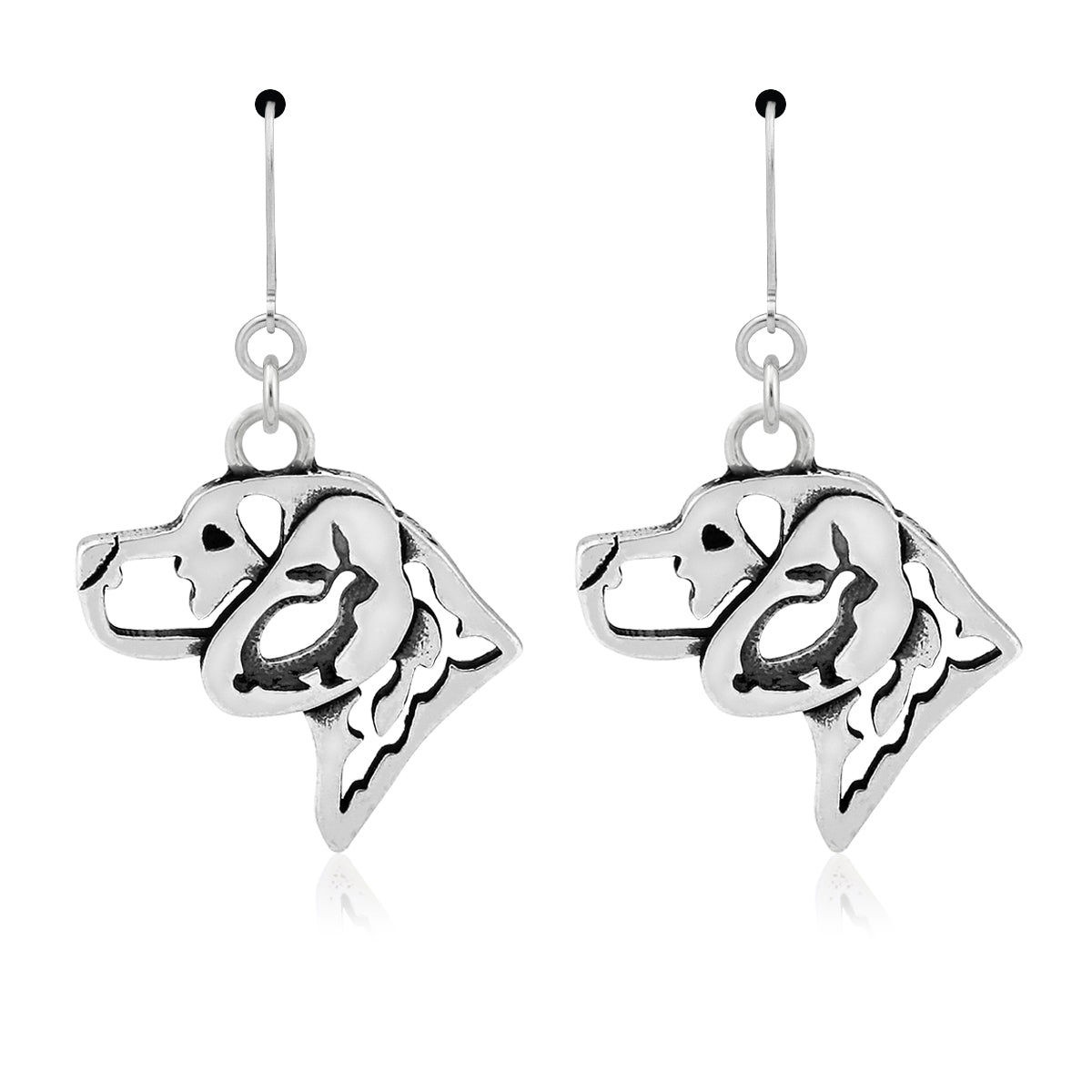 Beagle Earrings in Sterling Silver