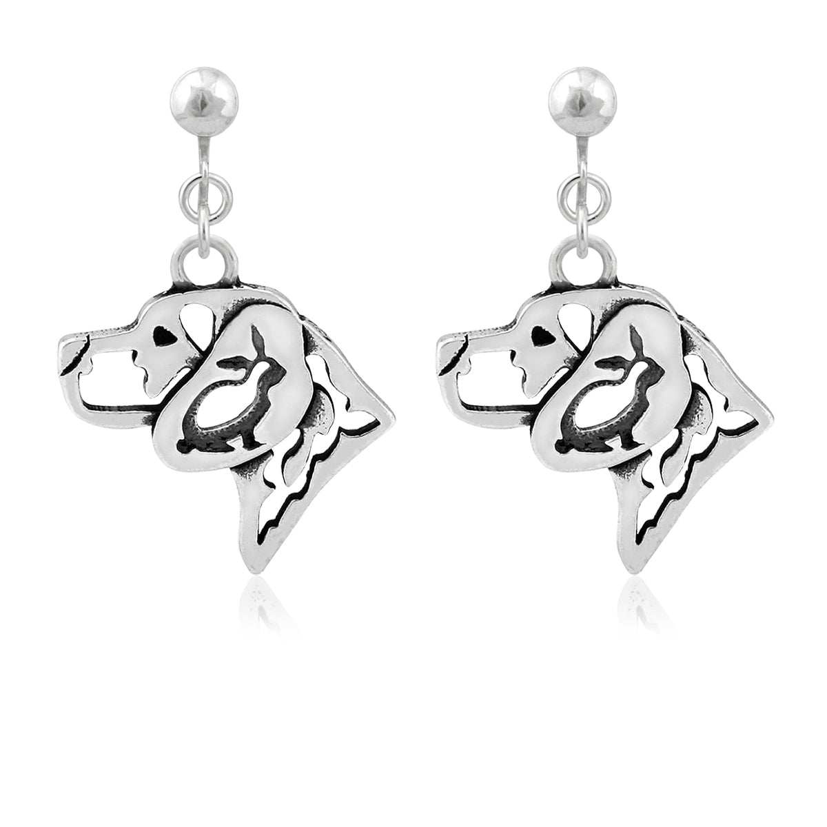 Beagle Earrings in Sterling Silver