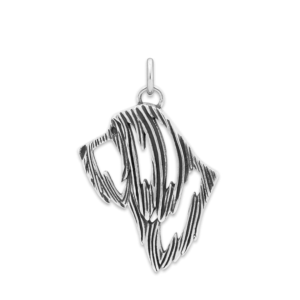 Bearded Collie Necklace in Sterling Silver