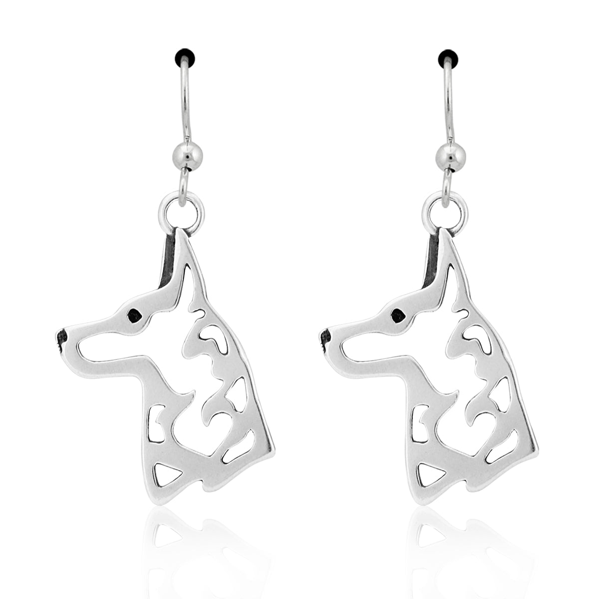 Belgian Malinois Earrings in Sterling Silver