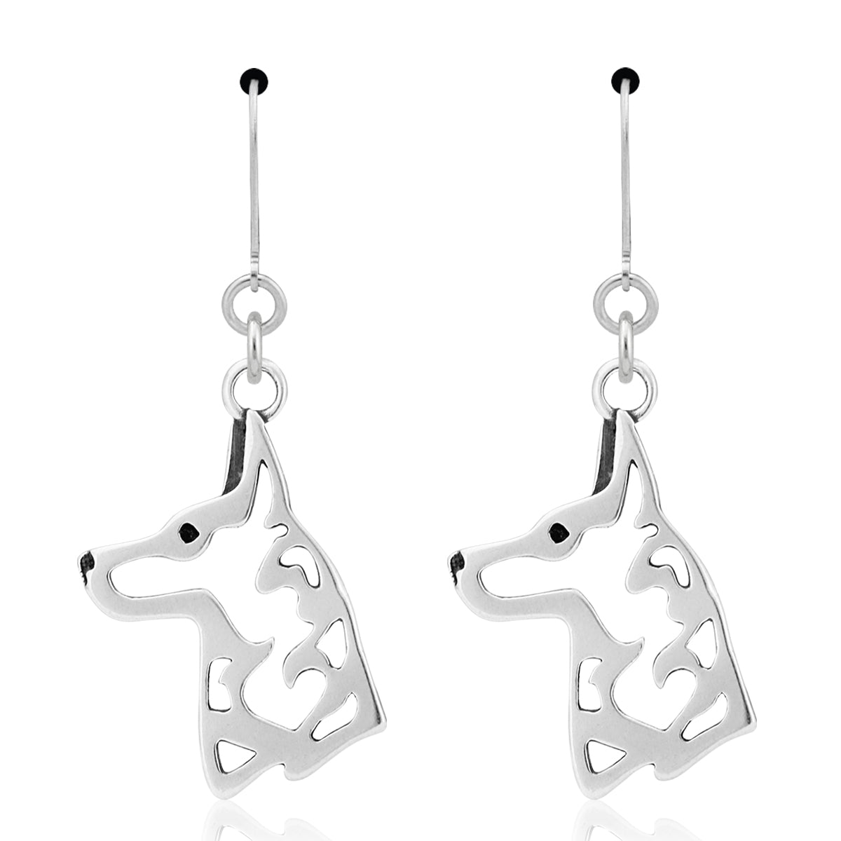Belgian Malinois Earrings in Sterling Silver
