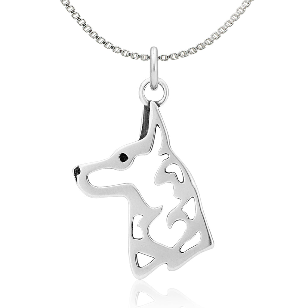 Belgian Malinois Necklace in Sterling Silver