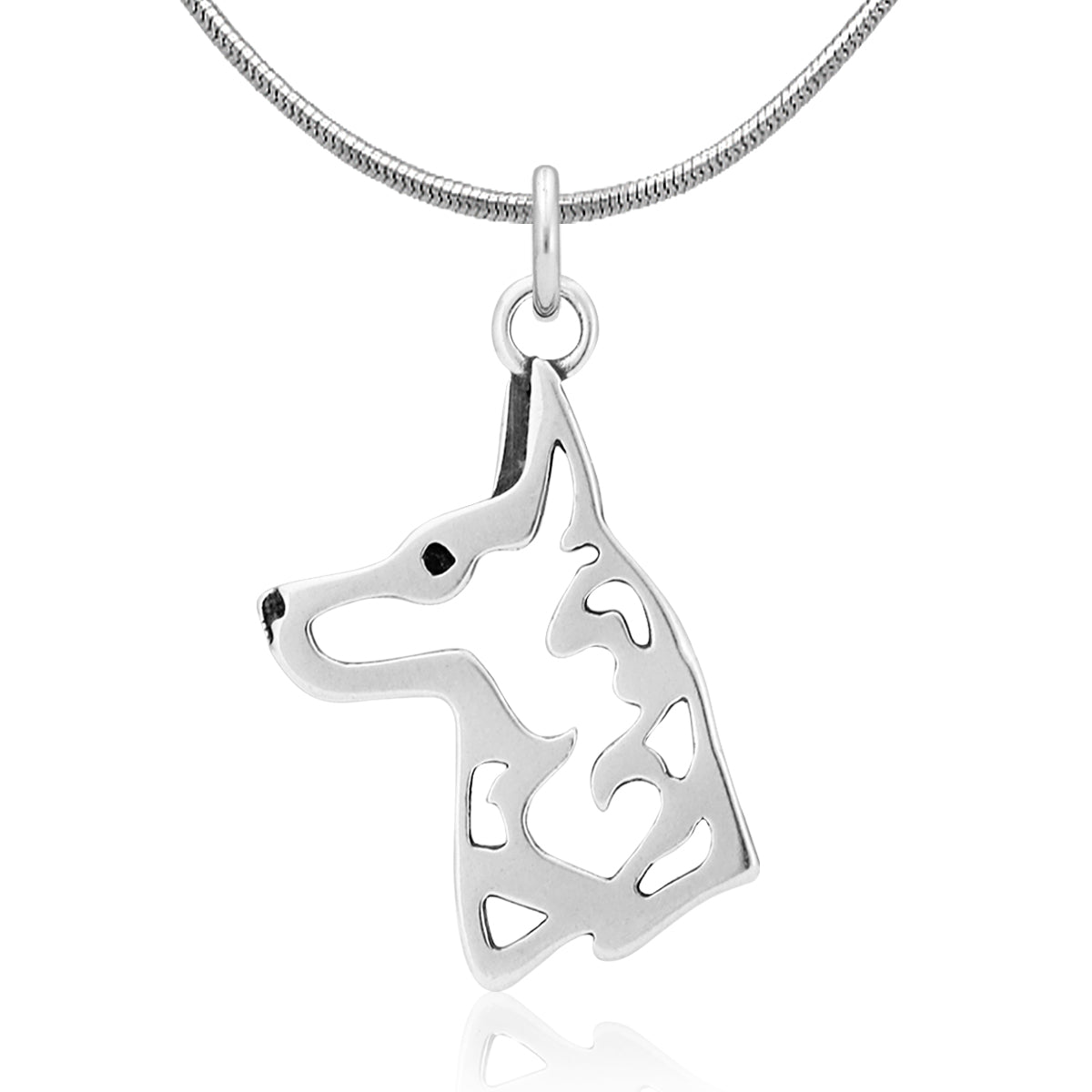 Belgian Malinois Necklace in Sterling Silver