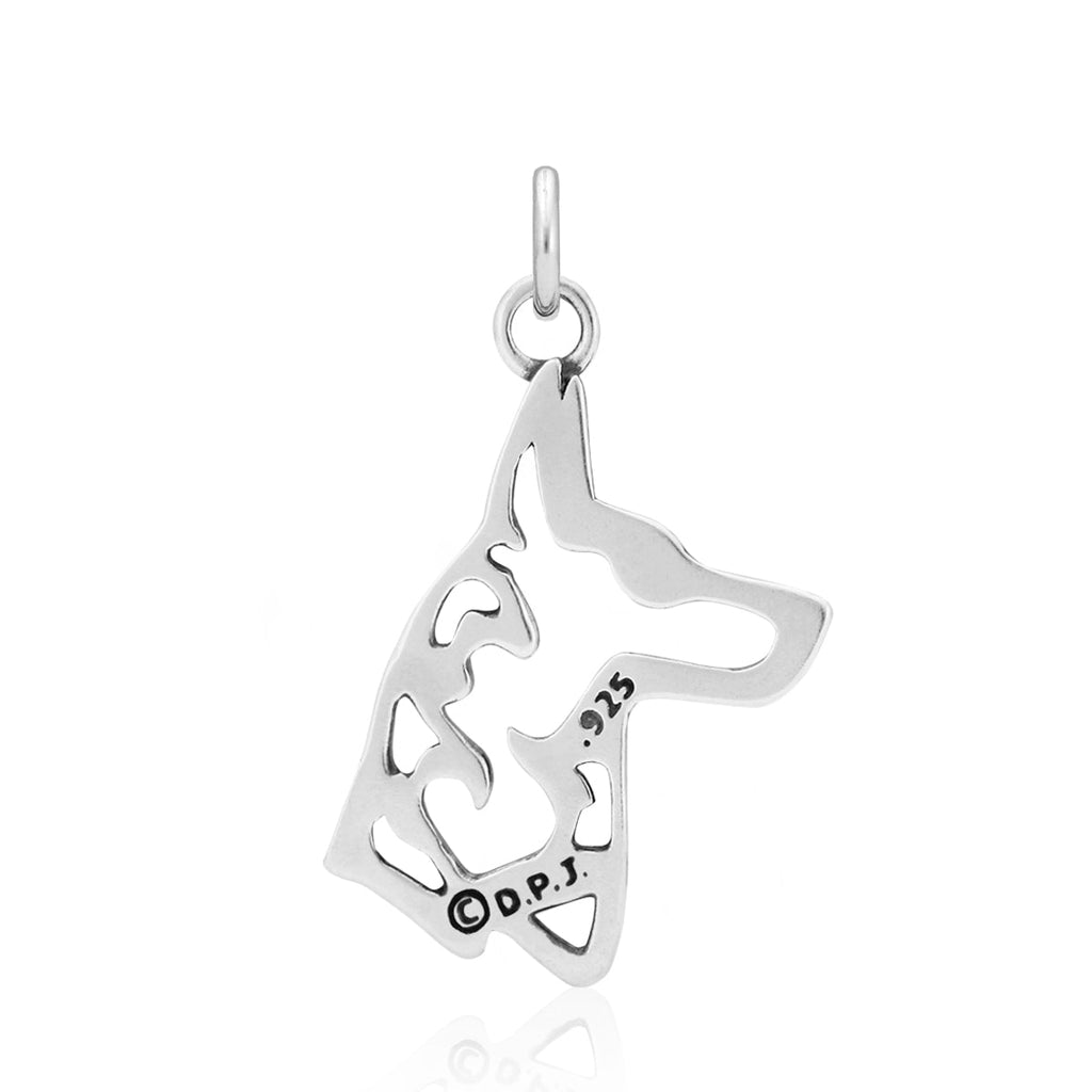 Belgian Malinois Necklace in Sterling Silver