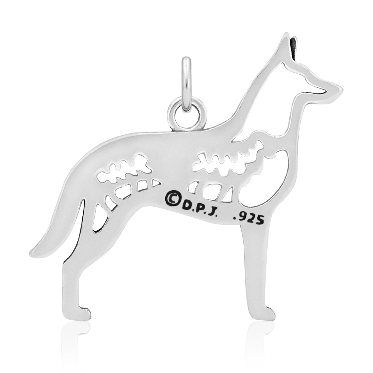 Sterling Silver Belgian Malinois Necklace Jewelry