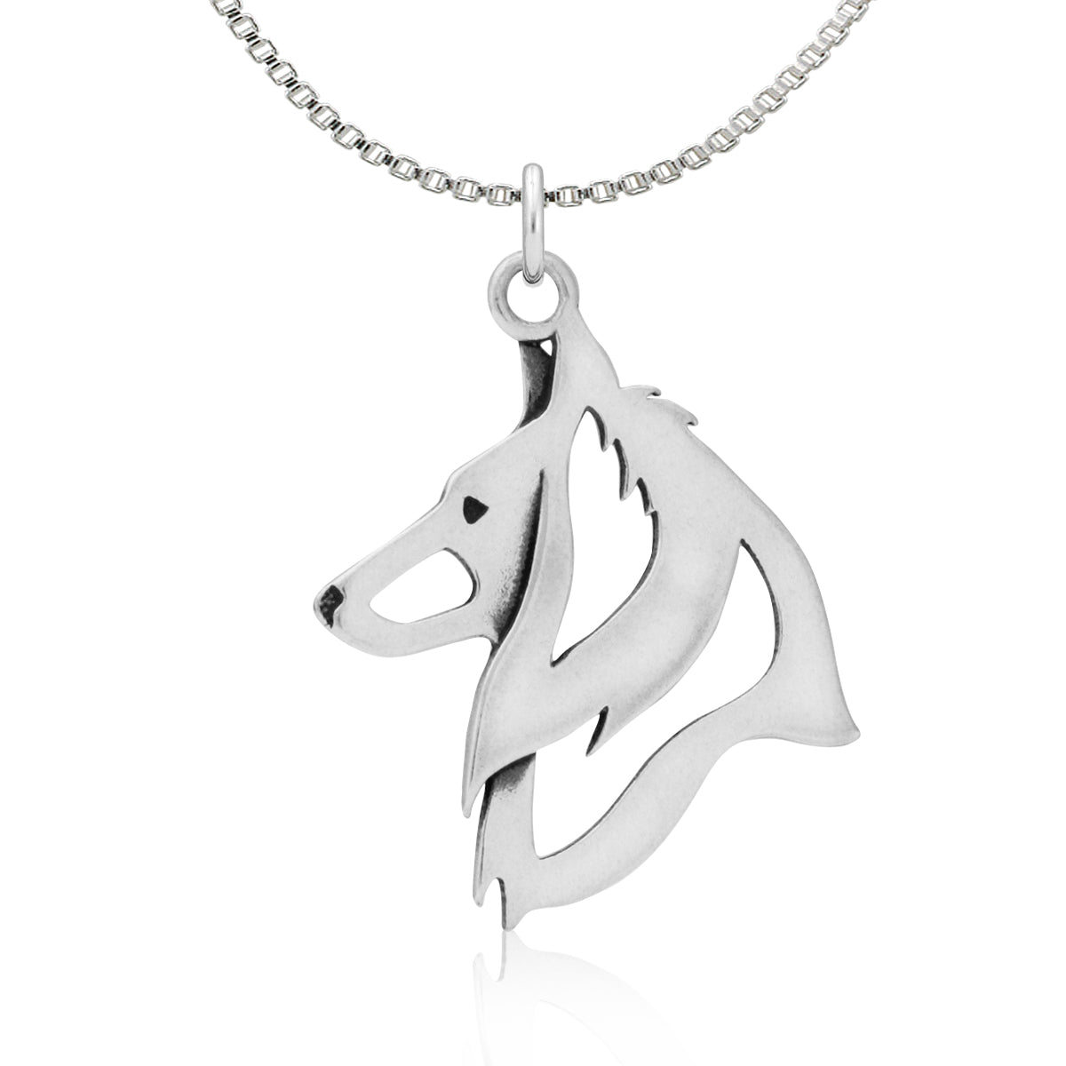 Belgian Sheepdog Necklace in Sterling Silver