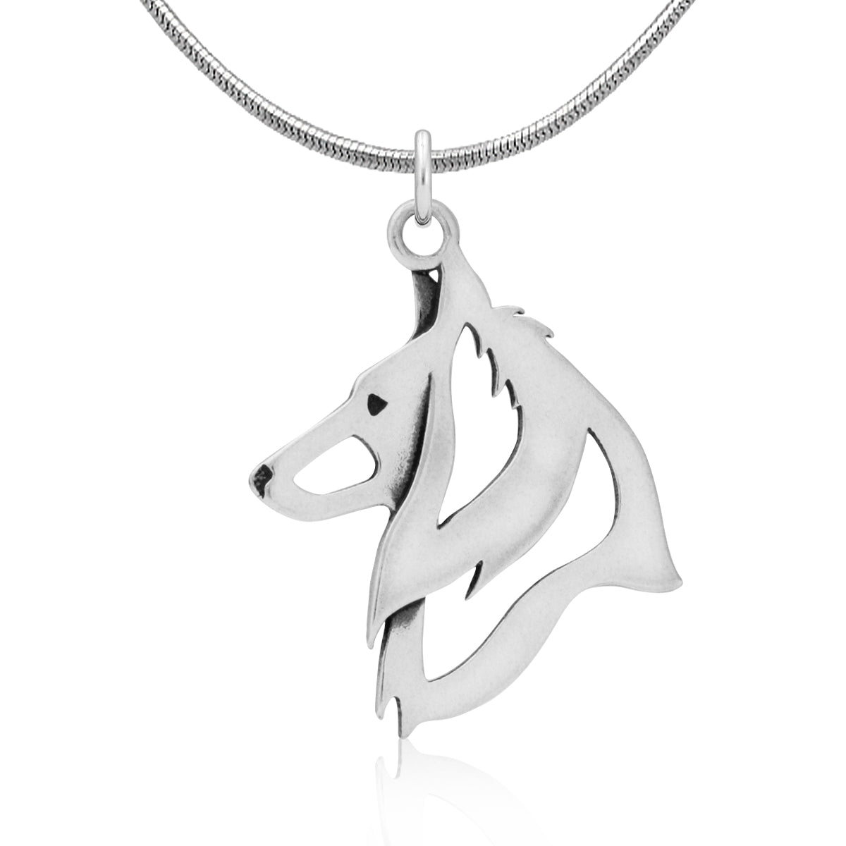 Belgian Sheepdog Necklace in Sterling Silver