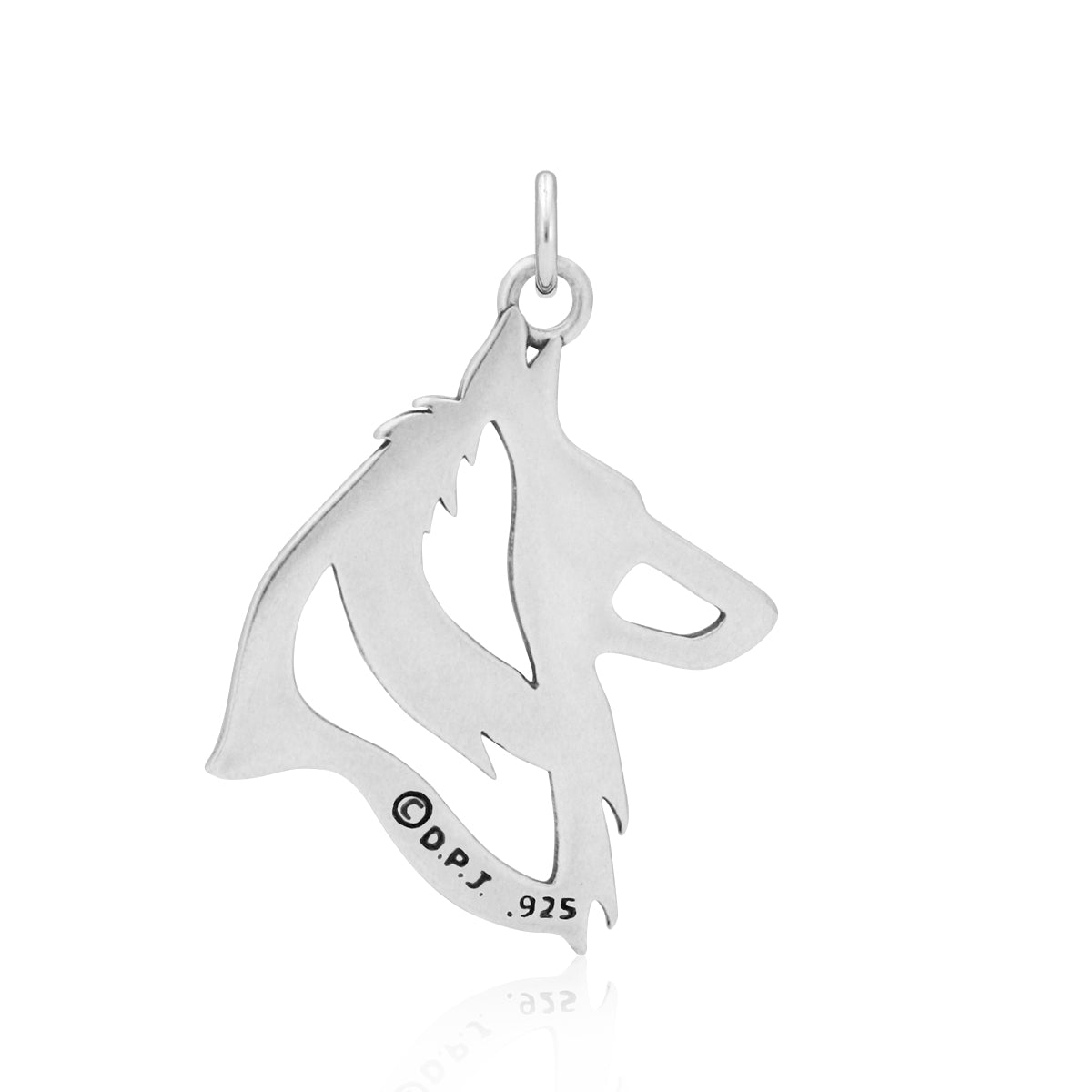 Belgian Sheepdog Necklace in Sterling Silver
