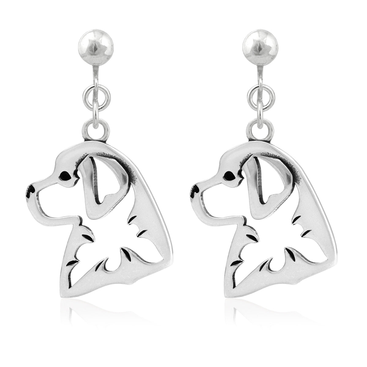 Bernese Mountain Dog Earrings in Sterling Silver