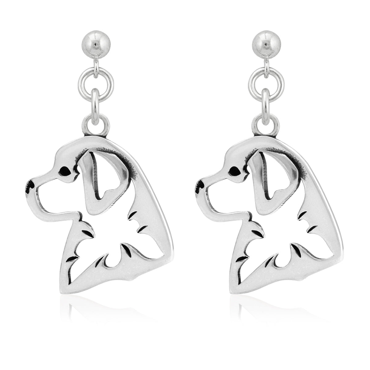 Bernese Mountain Dog Earrings in Sterling Silver