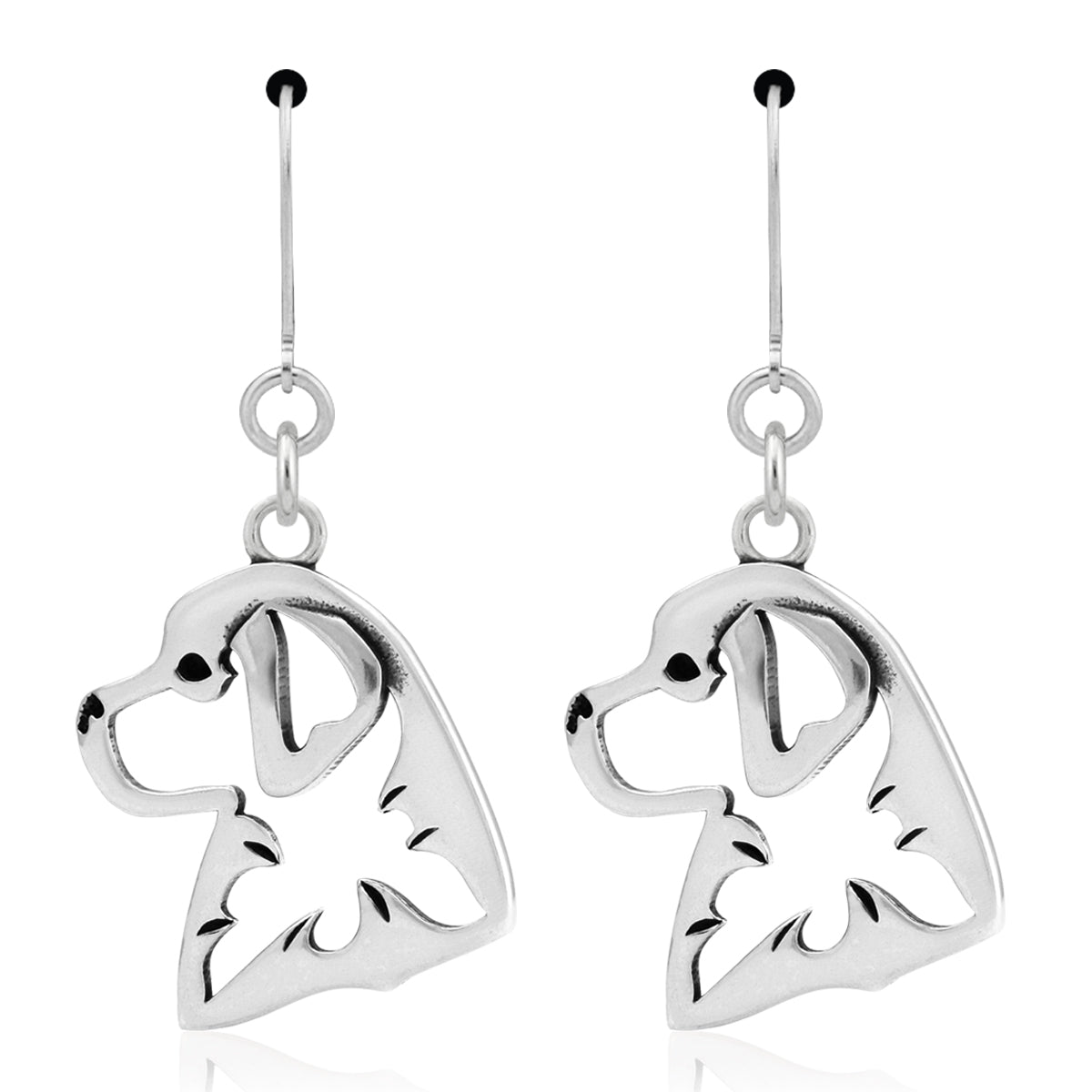 Bernese Mountain Dog Earrings in Sterling Silver