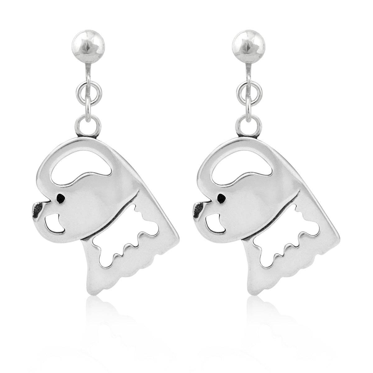 Bichon Frise Earrings in Sterling Silver