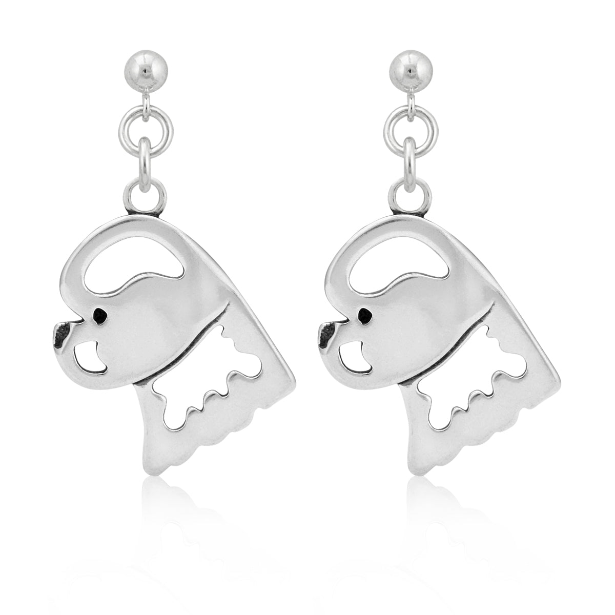 Bichon Frise Earrings in Sterling Silver