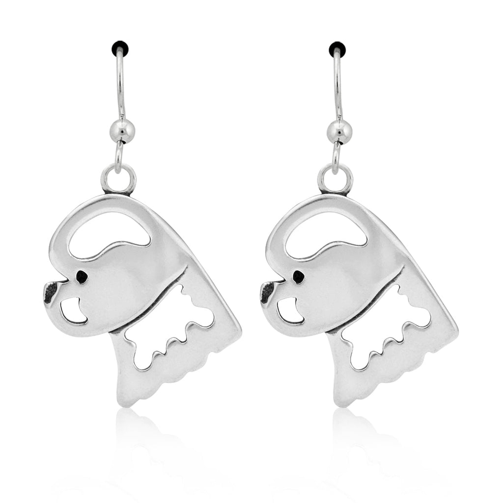Bichon Frise Earrings in Sterling Silver
