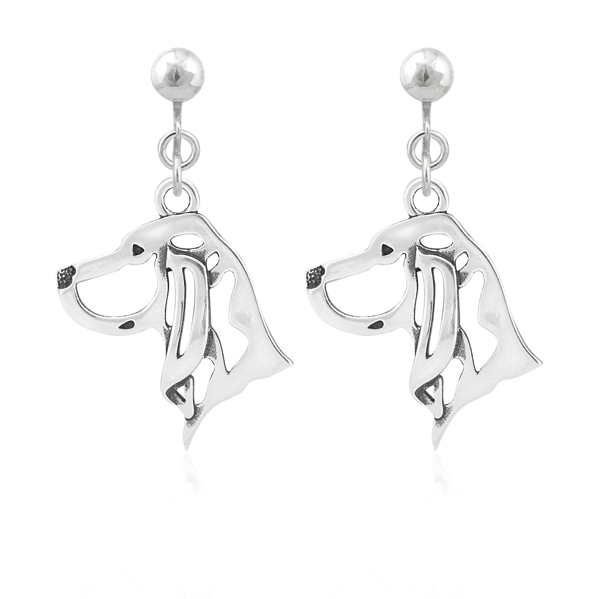 Black and Tan Coonhound Earrings in Sterling Silver