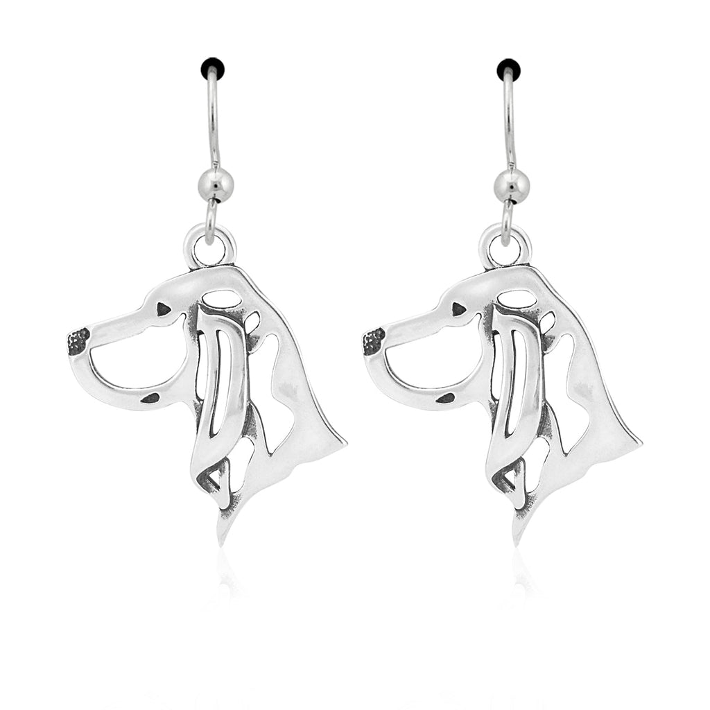 Black and Tan Coonhound Earrings in Sterling Silver