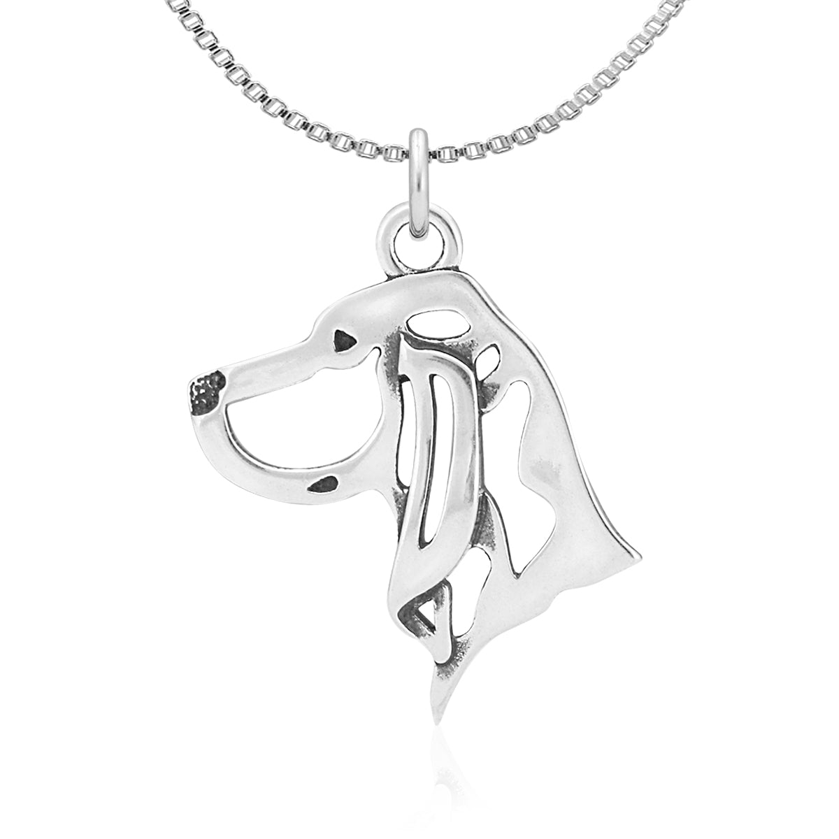 Black and Tan Coonhound Necklace in Sterling Silver