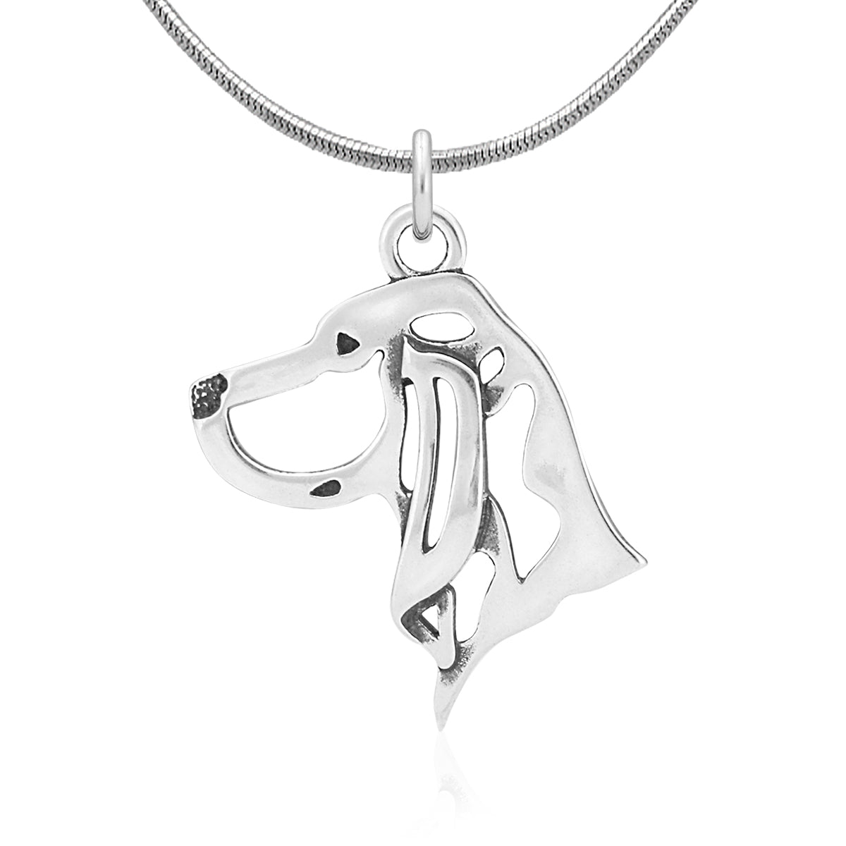 Black and Tan Coonhound Necklace in Sterling Silver