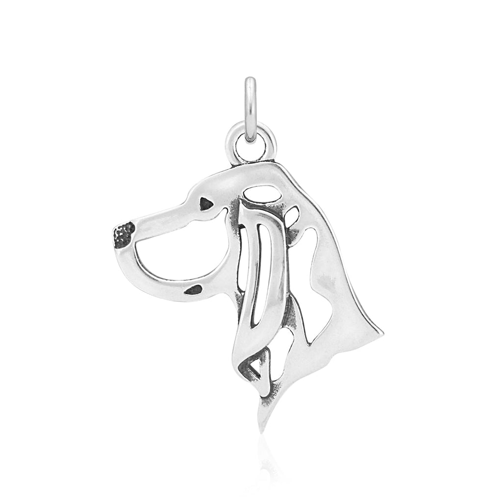 Black and Tan Coonhound Necklace in Sterling Silver